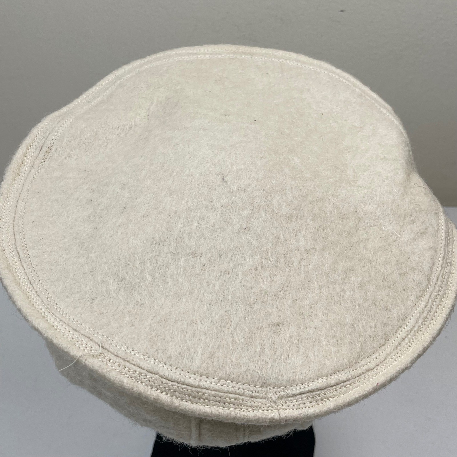 Pakol Afghan Chitrali Wool Beret Hat Women Ivory Traditional Handmade Felt