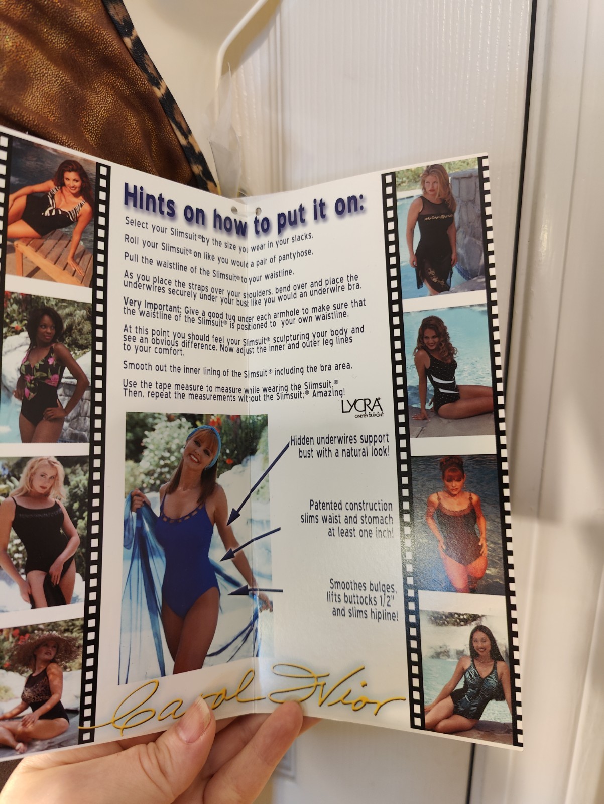 NWT Carol Wior Swimsuit One Piece Slimming Brown Animal Print Built In Bra Sz 8