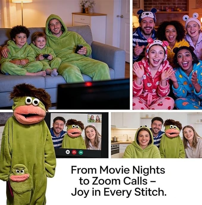 Free Ship Monster Silly Pajamas Funny Costumes Wearable Fancy Dress Fleece Cozy