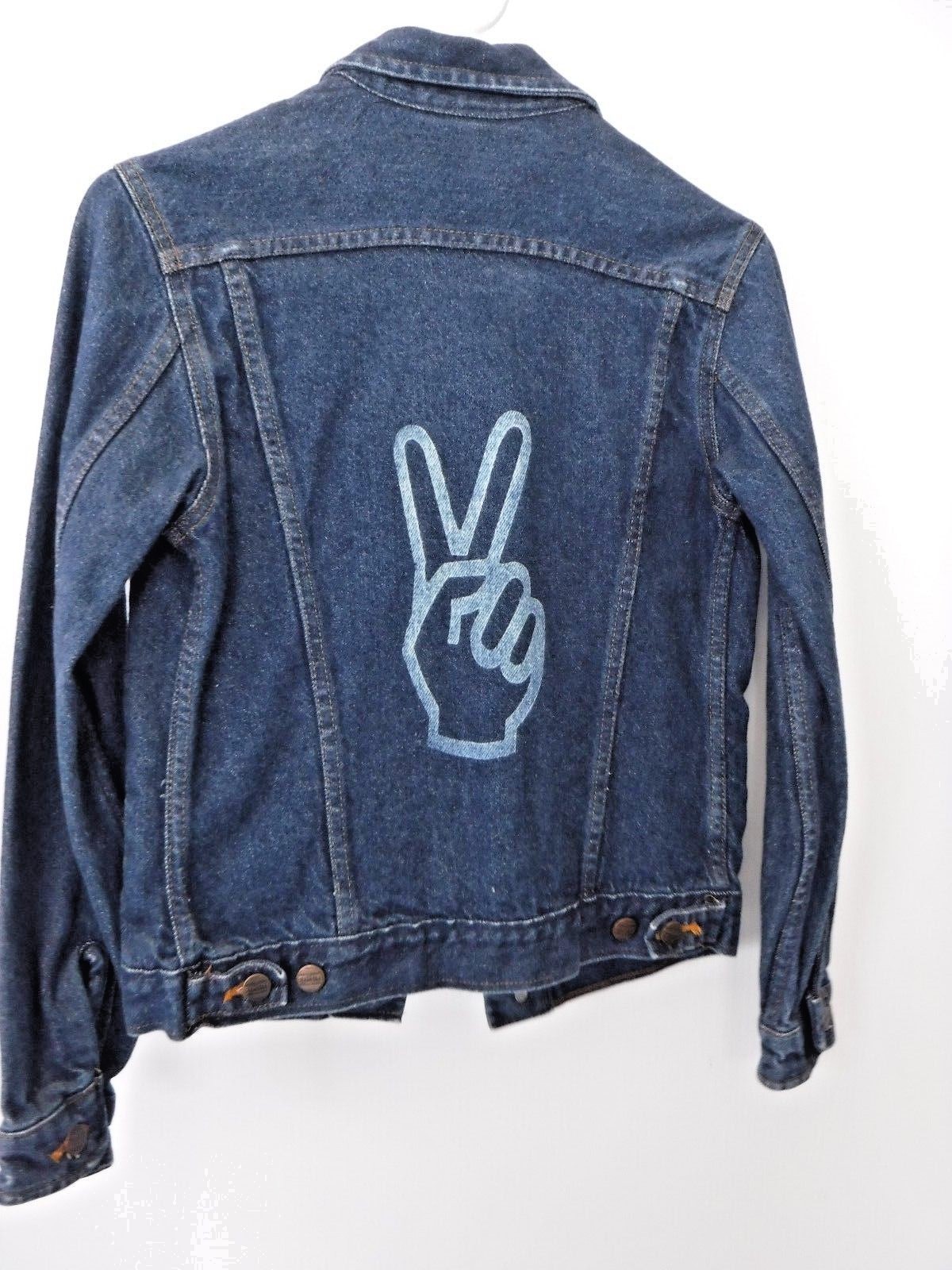 Branders~Dickies~Girls 14 Reg~Jean Jacket~Custom Peace Sign~Hippie~Chic~County