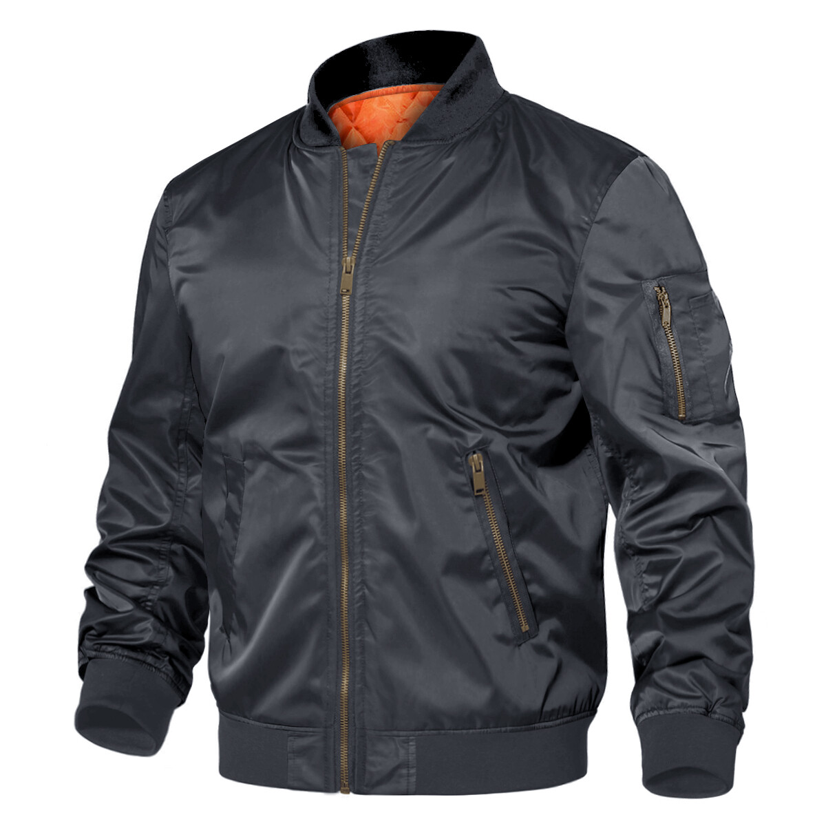 Men’s Training Bomber Jacket Atheletic Firm Pilot Jacket Warm Padded Casual Coat