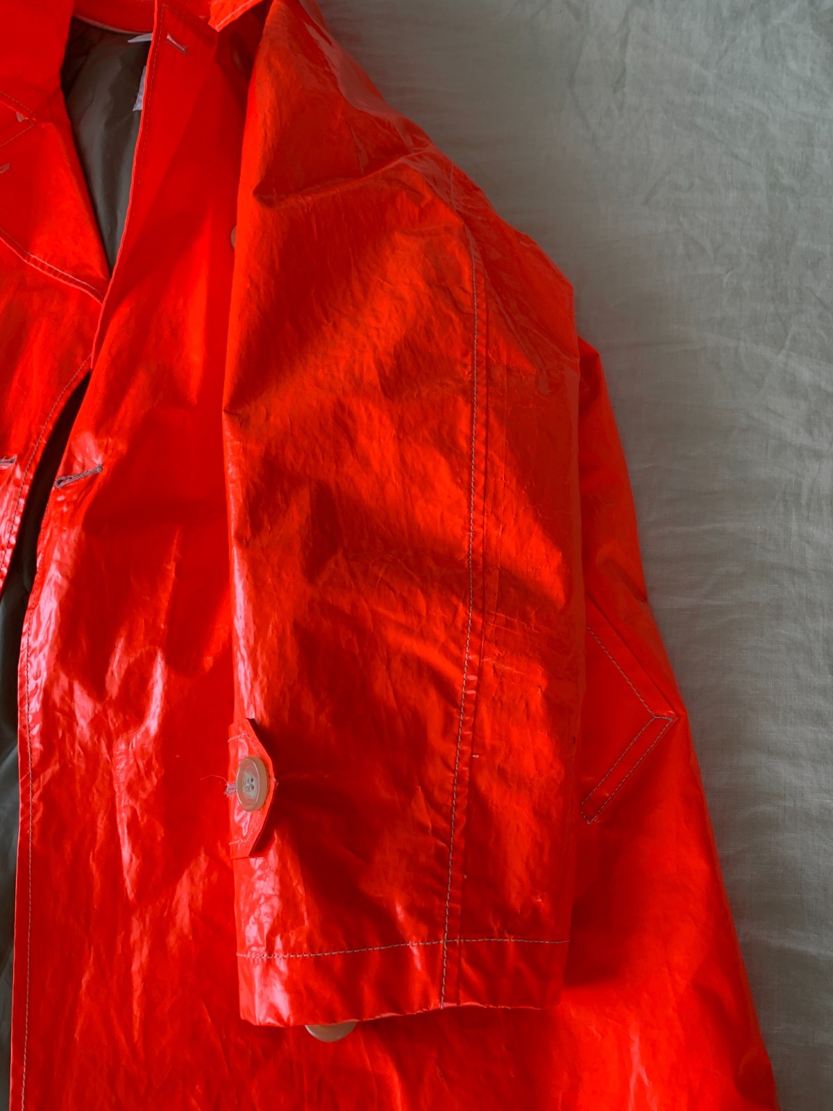 Aspesi Long Raincoat Bright Orange with Removable Insulated (Thermore) Lining
