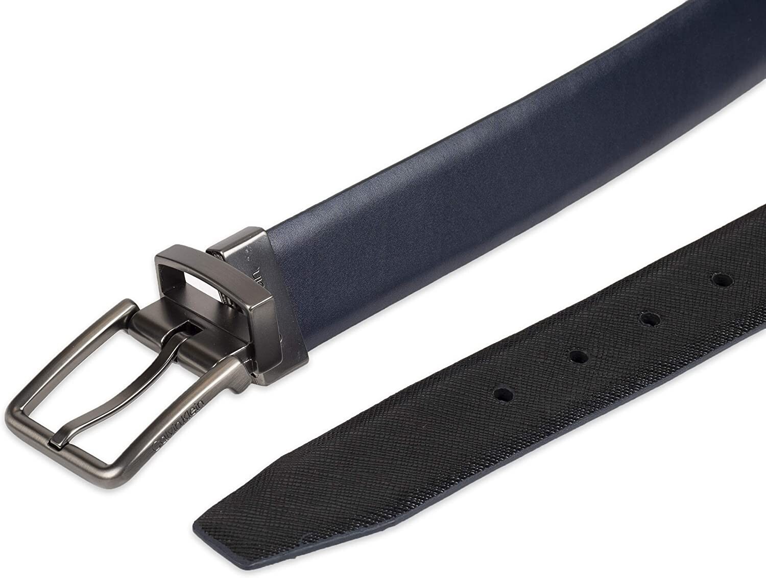 Calvin Klein Men’s 32mm Reversible Dress Belt Blue/Black Size XL(42-44)
