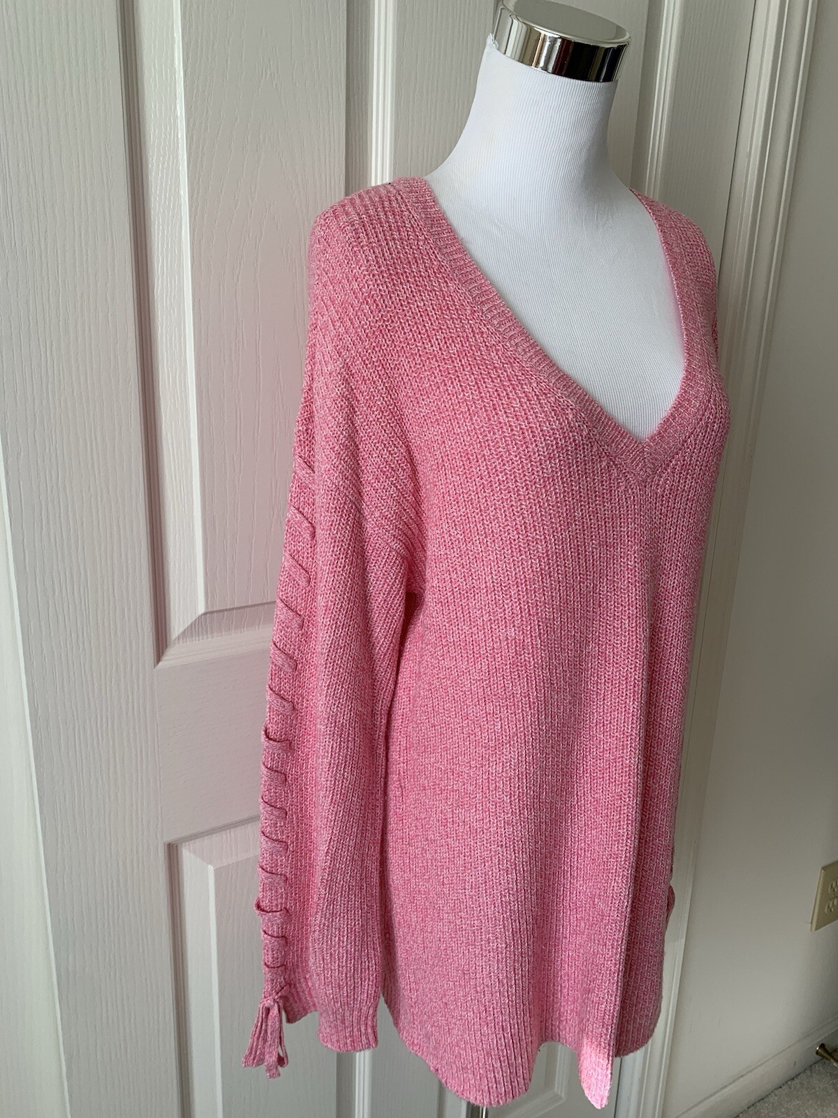 AMERICAN EAGLE PRETTY PINK COTTON ACRYLIC BLEND LONG SLEEVE SWEATER – SIZE M