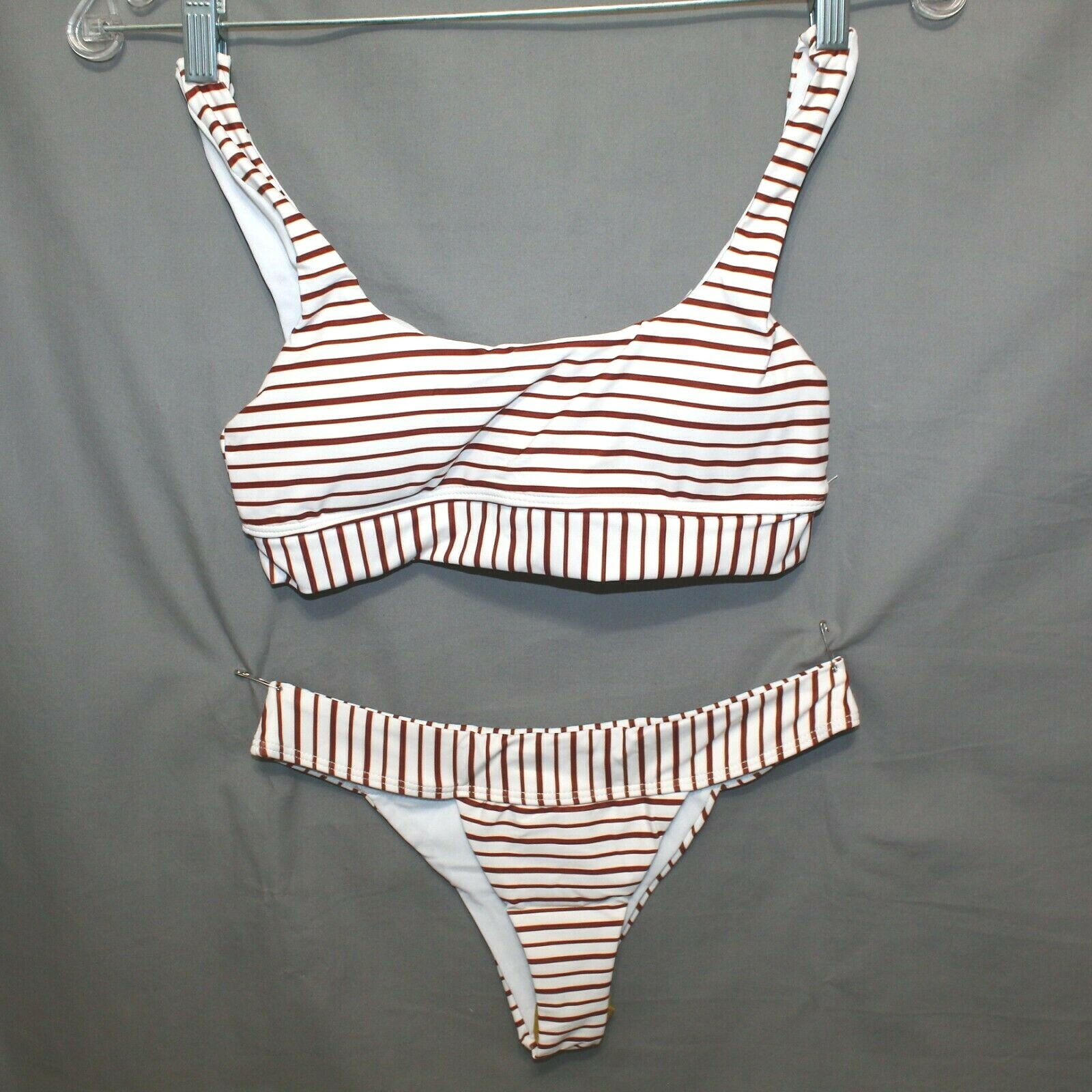 ZAFUL BIKINI womens striped 2 piece 82% Polyamide 18% Elasthane size Small NEW