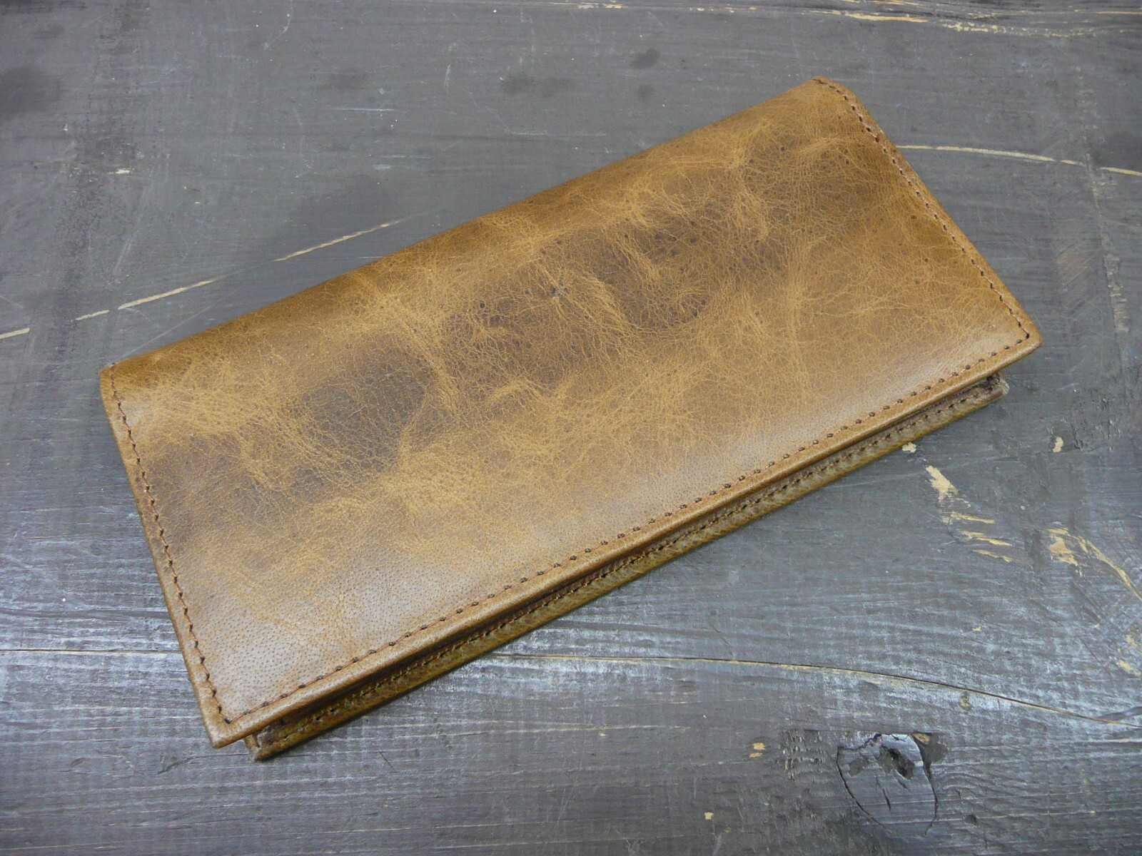 Checkbook Cover / Wallet, Tan Leather, Made by cavelio