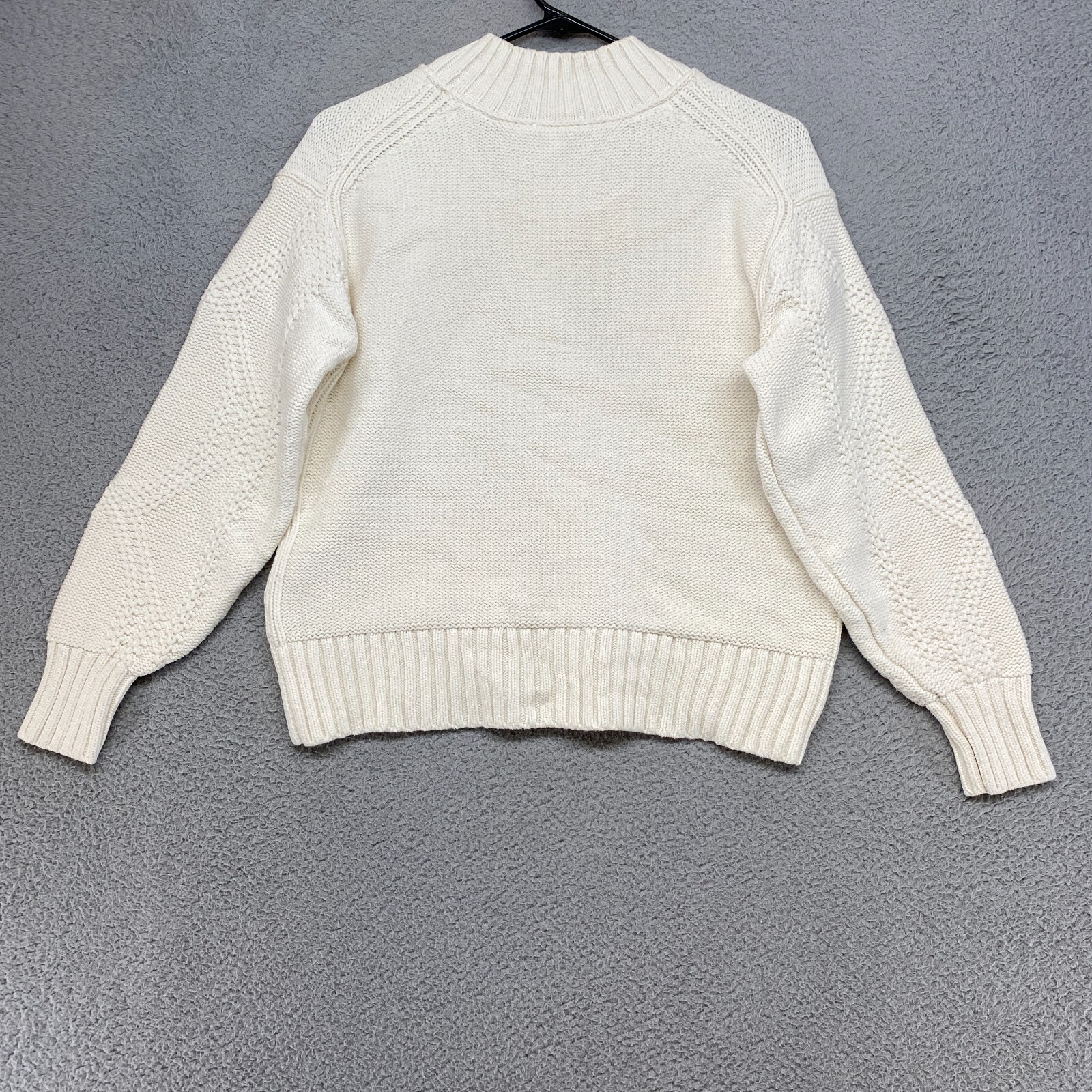 Everlane Sweater Womens Small Boxy Mock Neck Cream Knit Neutral Pullover Ivory