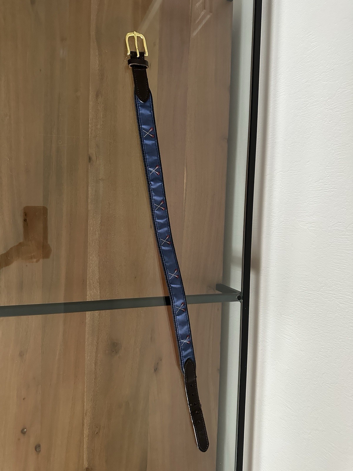 Vineyard Vines Lacrosse Club Belt Size 26 Made USA Canvas Leather Brass