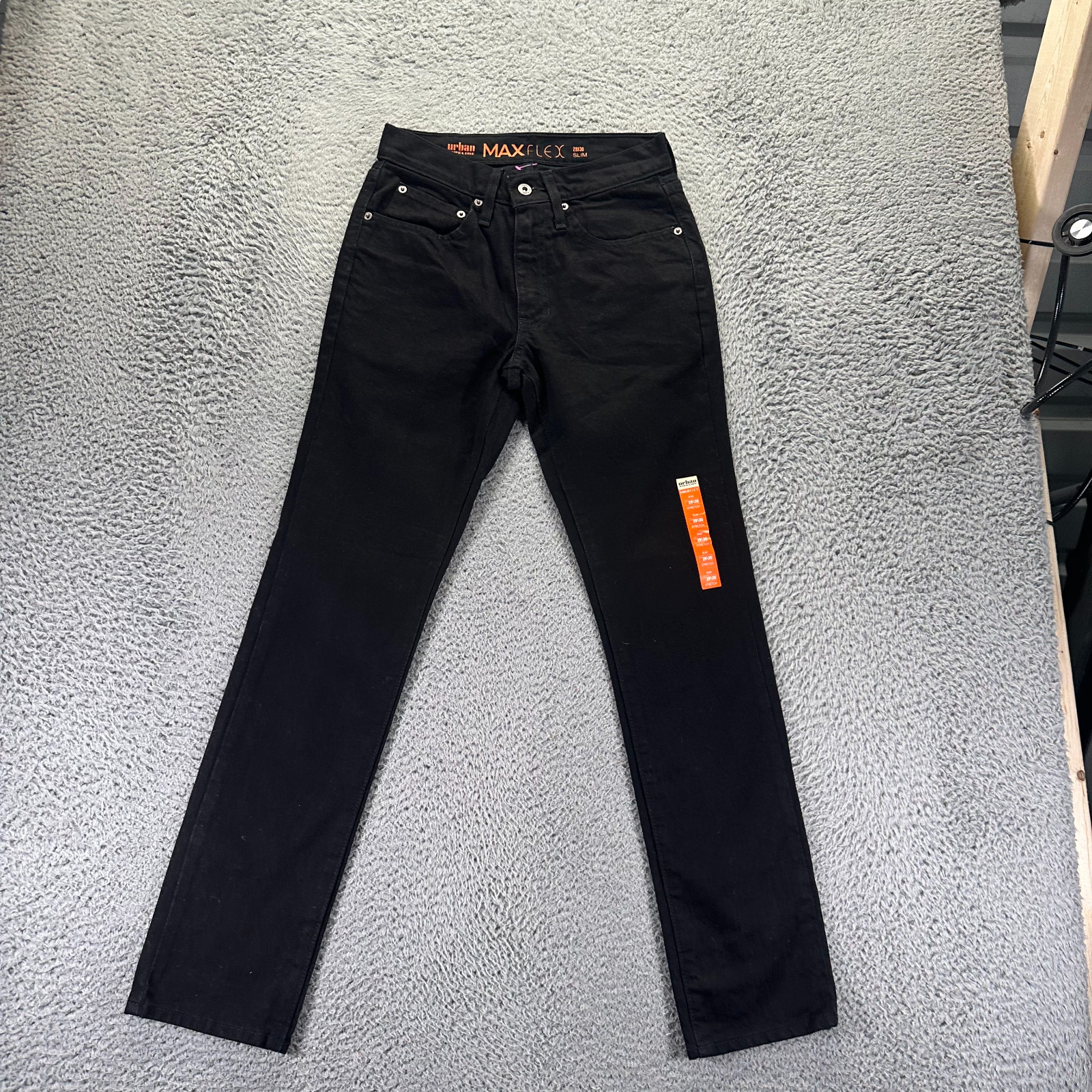 Urban Pipeline Max Flex Jeans Men 29×30 Black Cotton Denim Straight Slim Stretch