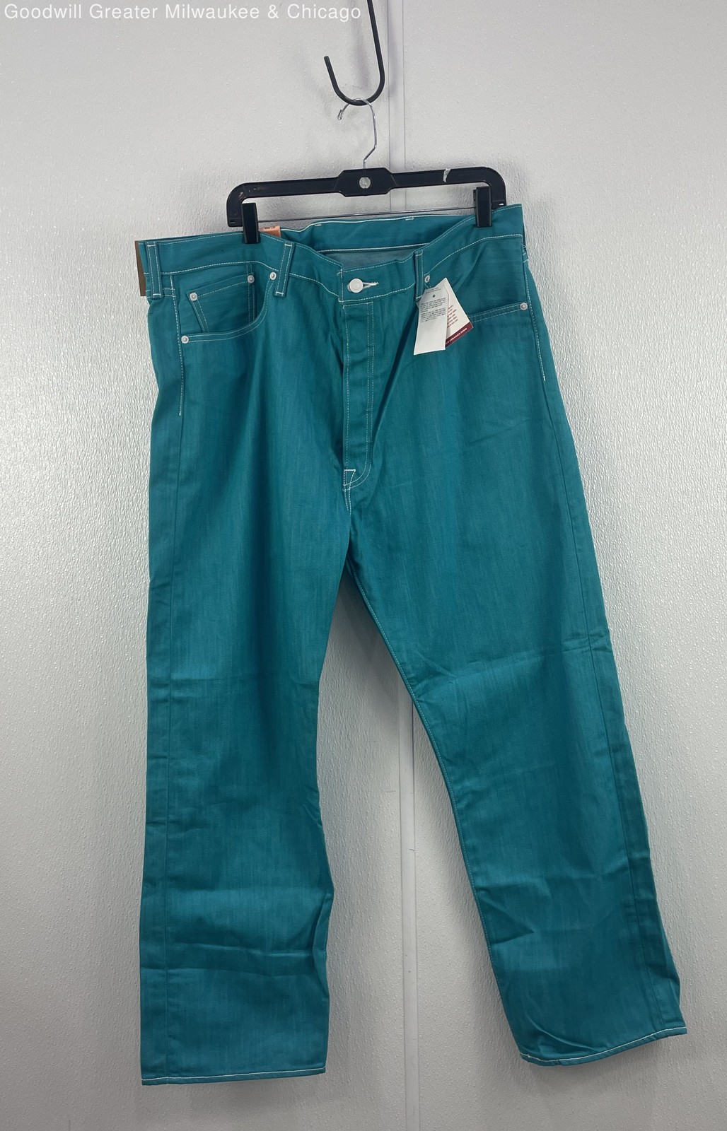 Levis Teal Solid 501 Jeans W42 L30 005012411 Pants