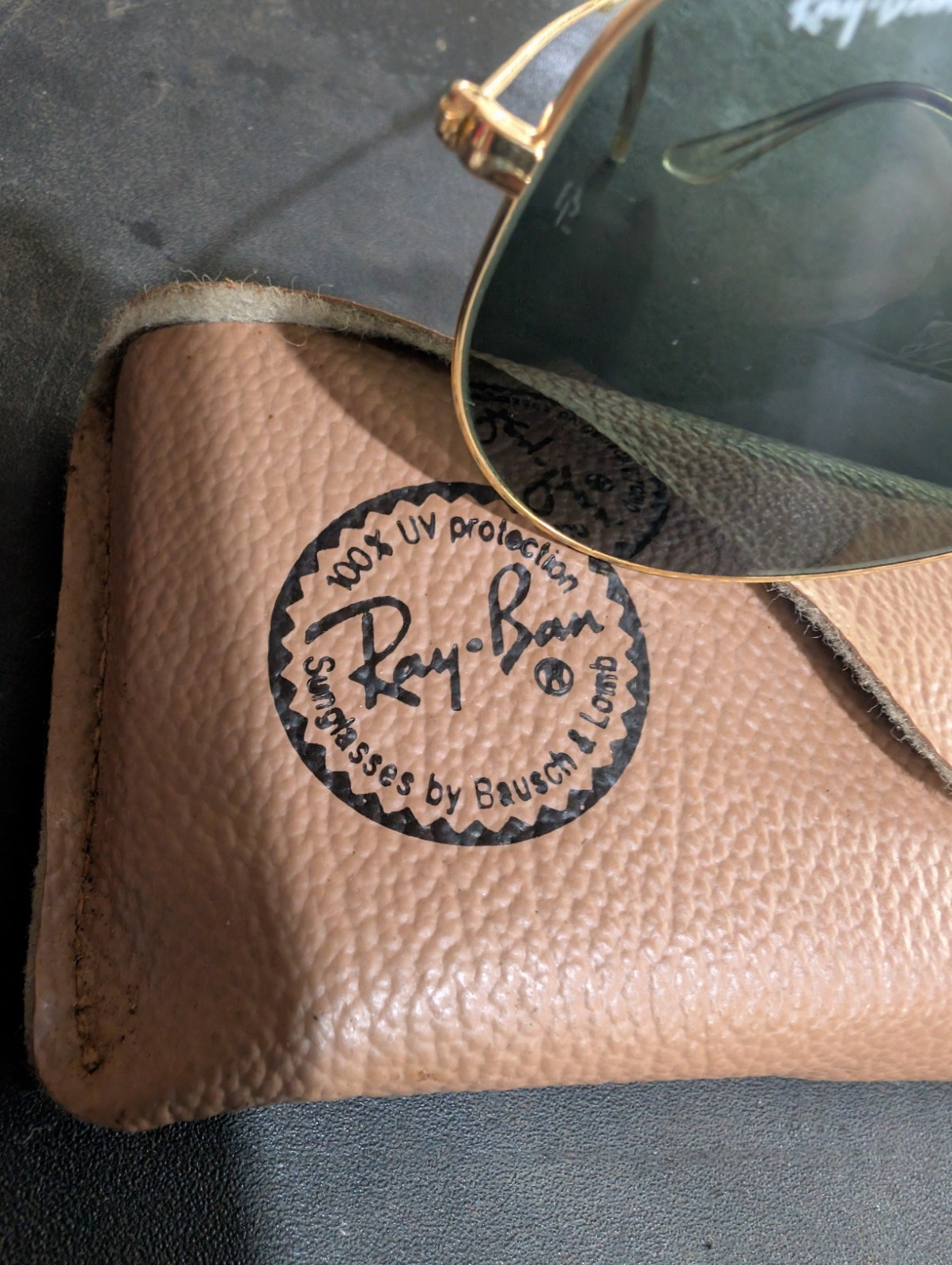 Vintage B&L Ray-Ban Aviator 58[]14 Gold Sunglasses G-15 Mint Lenses