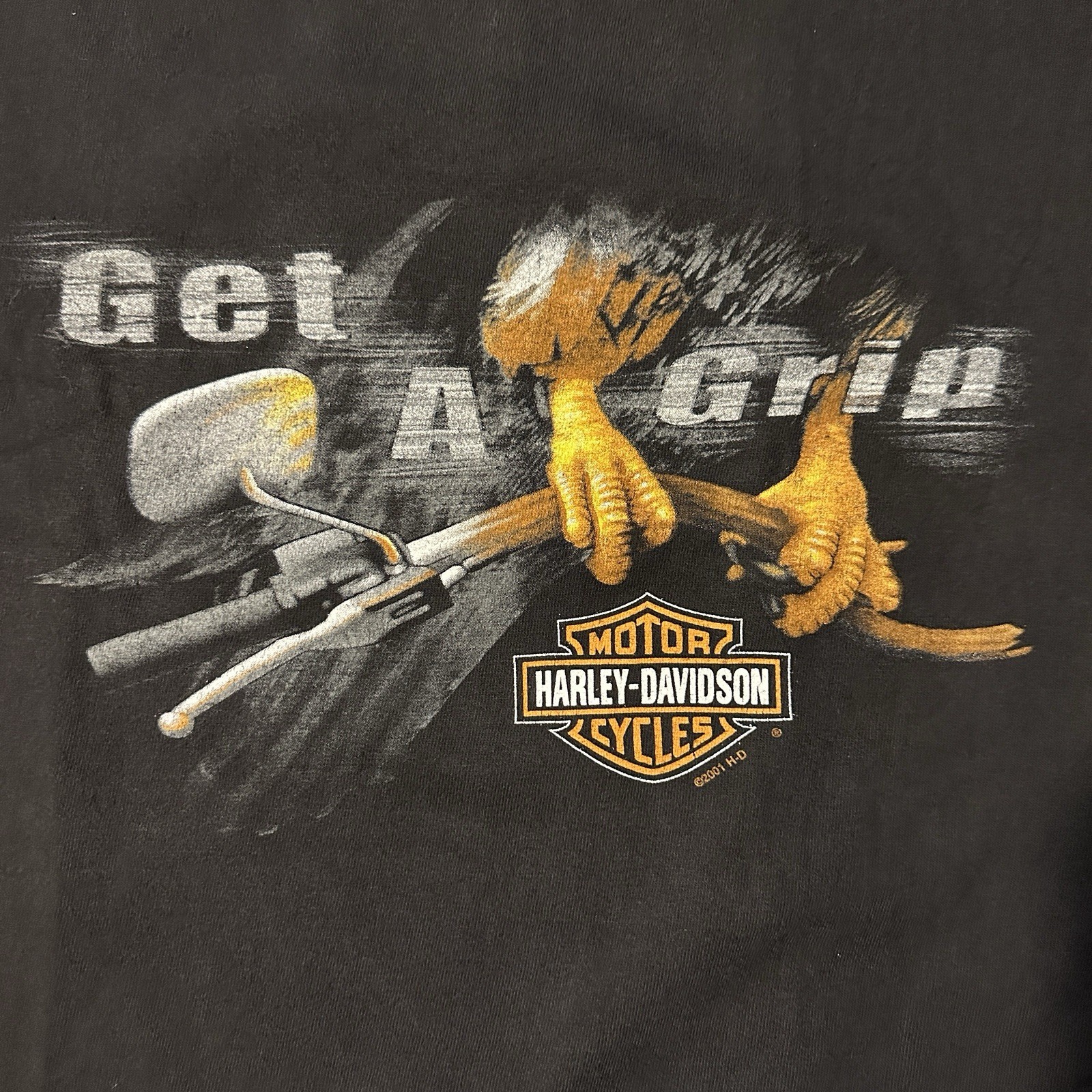 Vtg 2001 Harley Davidson Holoubek Shirt XL Made USA Thiels Wheels Upper Sandusky