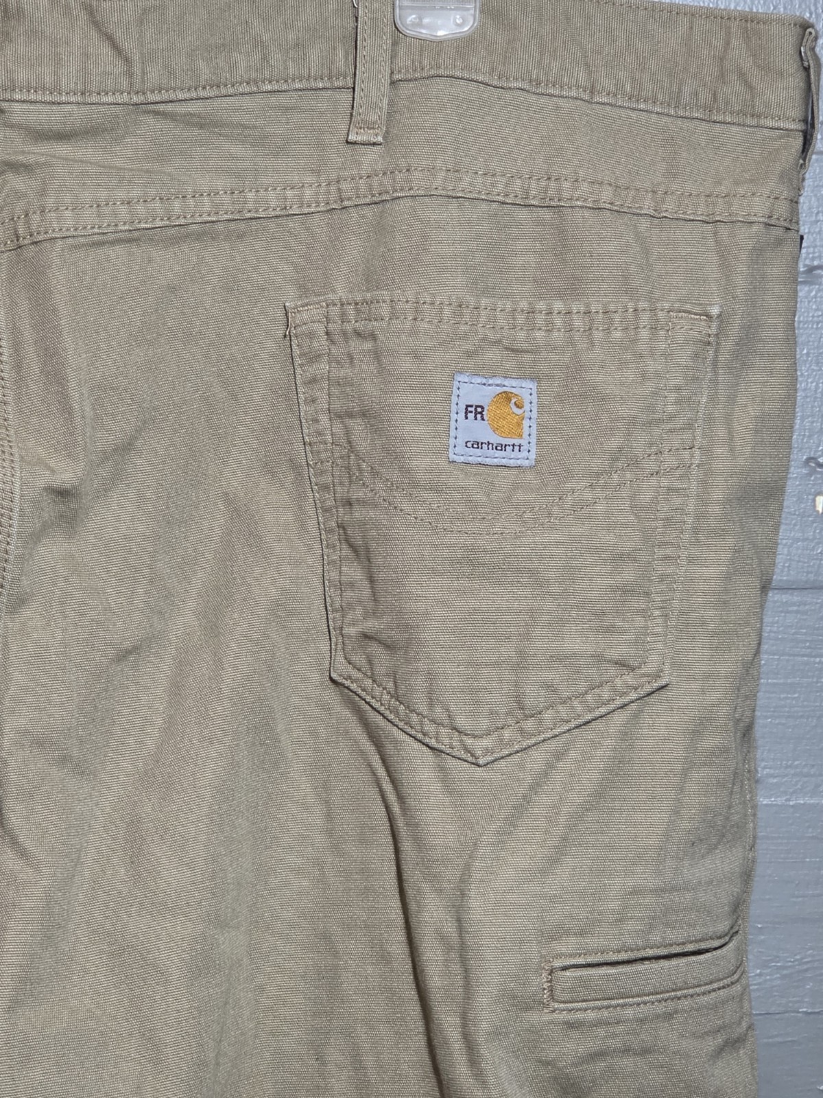 Carhartt Men’s Cat 2 Flame Resistant Zip Fly 48×34 Khaki Work Pants FRB159