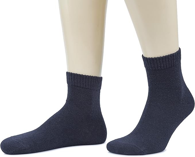 Cotton Diabetic Men’s Socks, Ankle, Loose, Wide Stretchy, 8 Pairs, by Hugh Ugoli