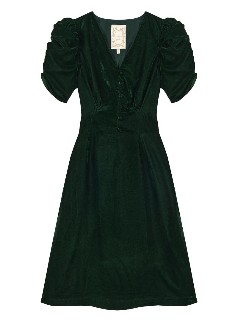 Joanie X Christina Hendricks Green Velvet Dress Size 26 Gothic BNWT RRP £129