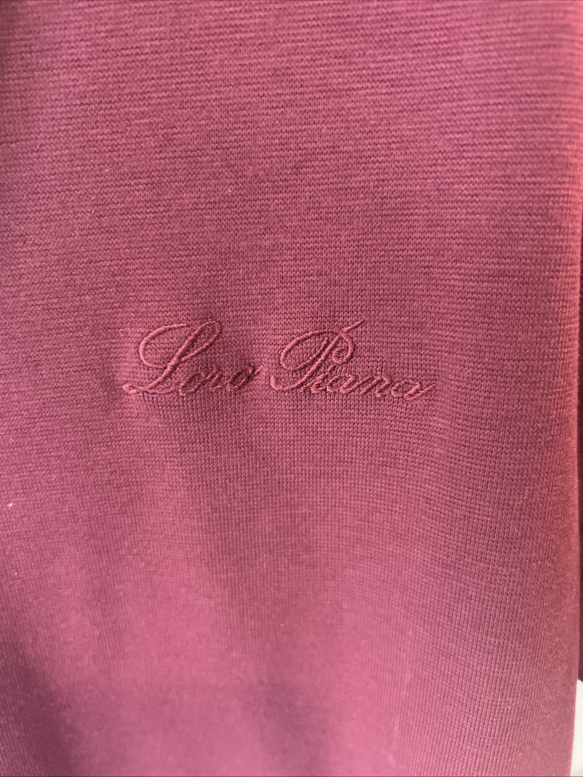 NWT Loro Piana Maroon Embroidered Logo Tee shirt Men’s Size Small