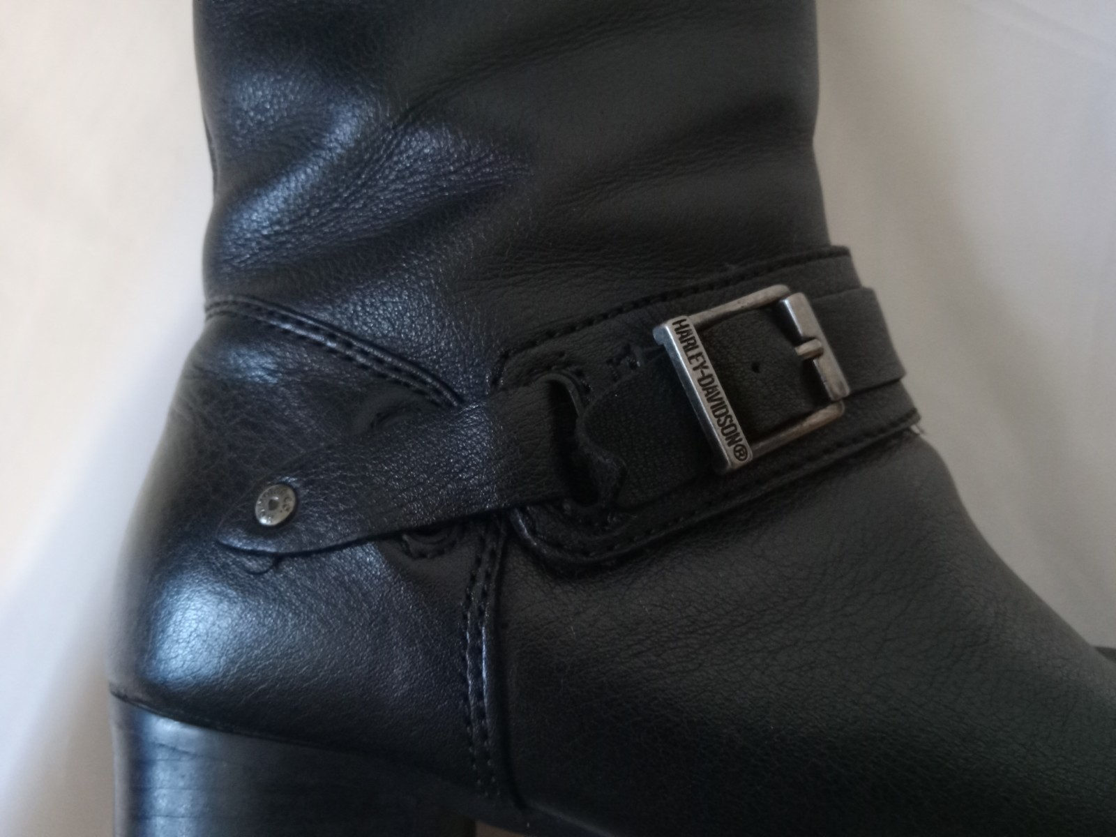 Harley Davidson Black Leather Motorcycle Riding Boots Serita Womens Sz 9 Biker