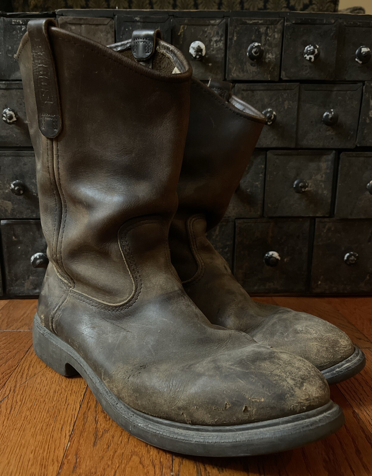 Men’s Red Wing 1124 Pecos Cowboy Western Work Boots Brown Leather USA size 12 D