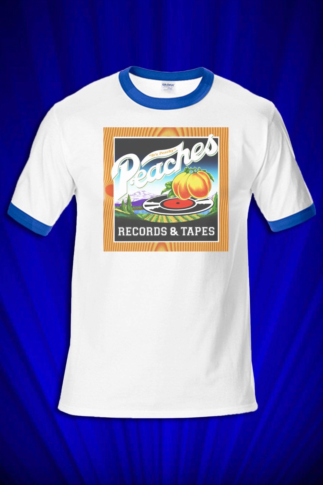 Peaches Records & Tapes RINGER T-SHIRT Vintage Vinyl FREE SHIP USA