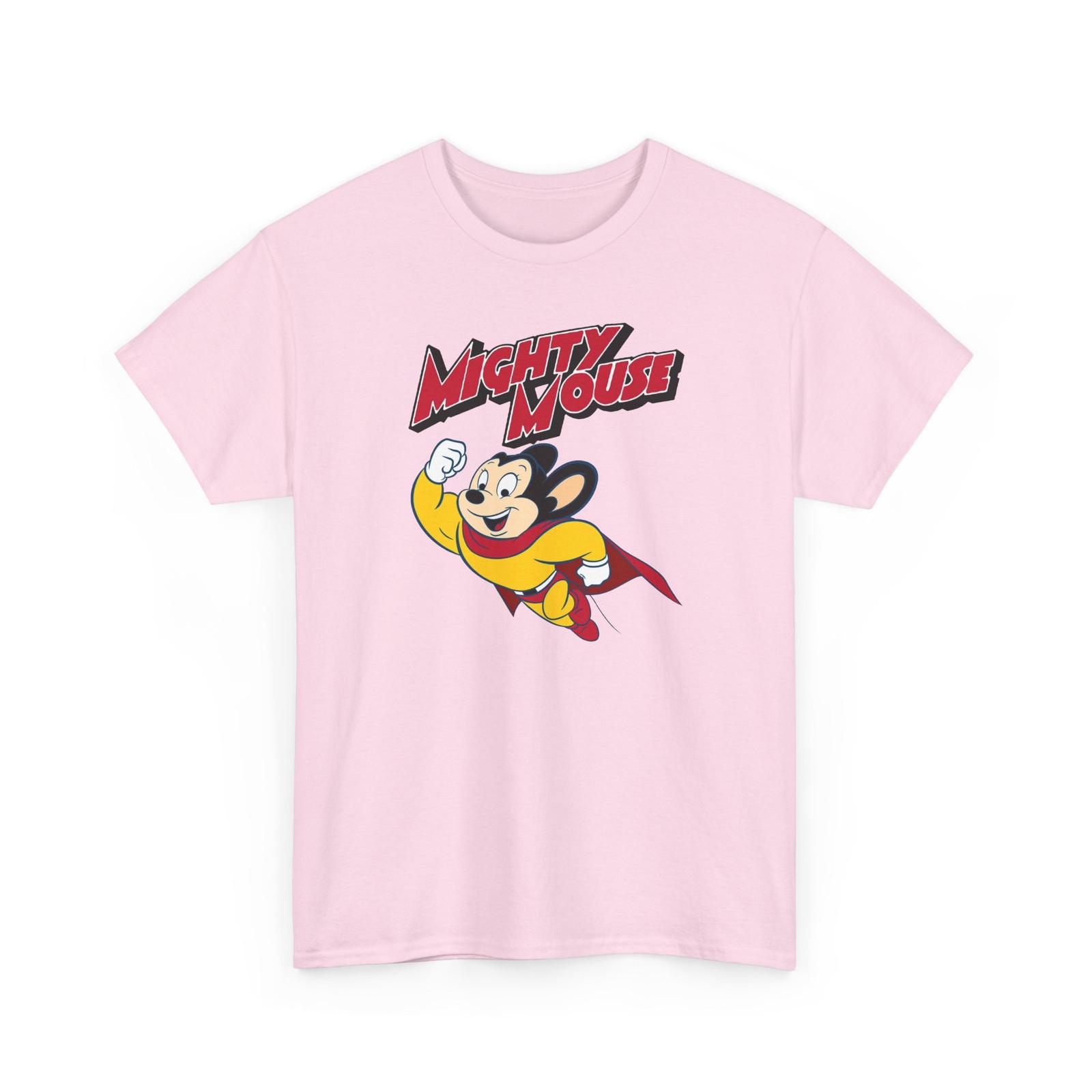 Vintage Cartoon Character Shirt Mighty Mouse Superhero Tee