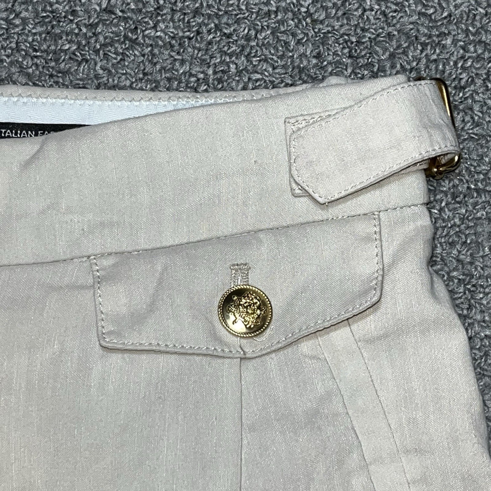 J Crew Linen Blend Mario Bellucci Pants Womens Size 2 Tan Italian Straight Leg