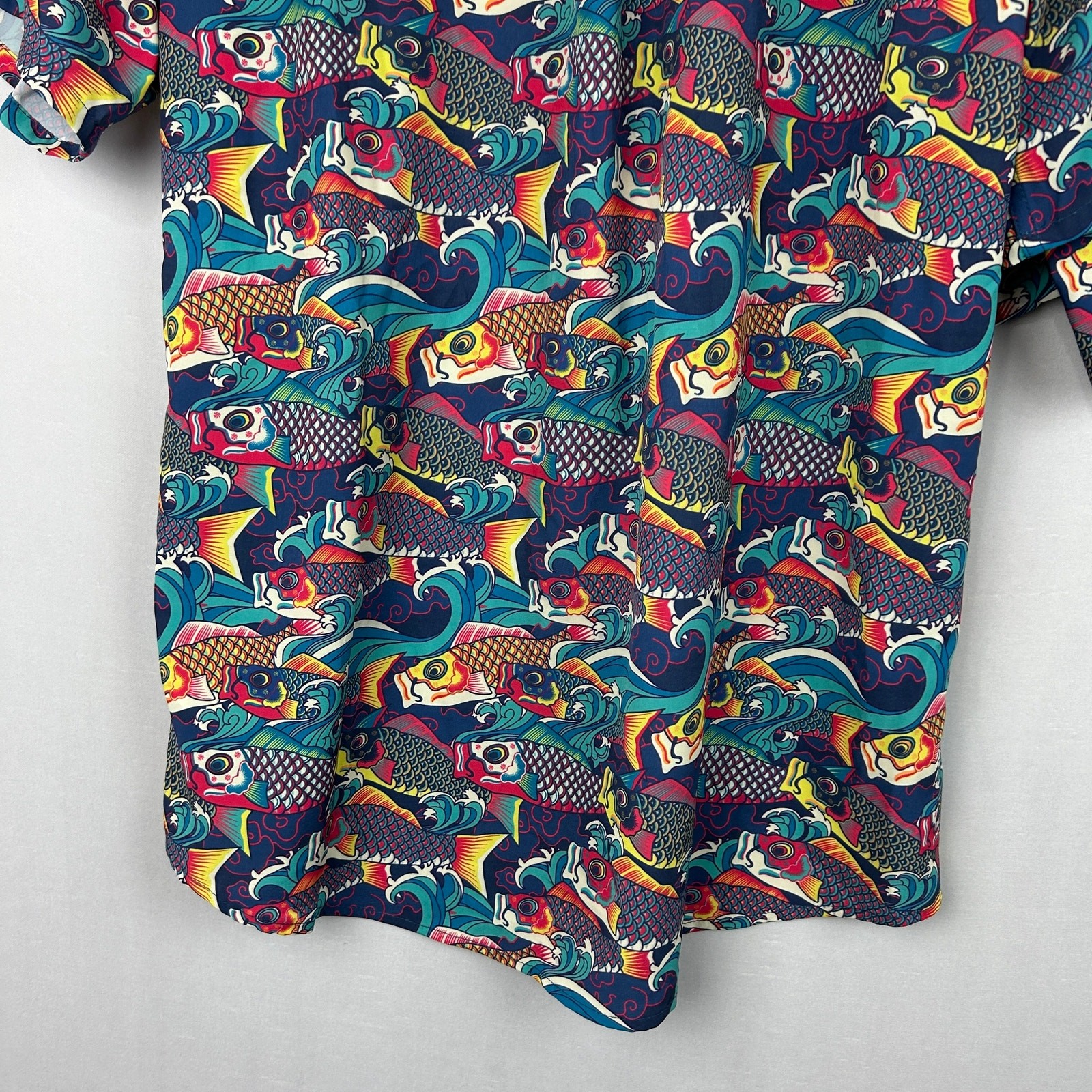 WeSC Mens Koi Waves AOP Oden Short Sleeve Shirt Austin Shorts 2 Piece Set Size L