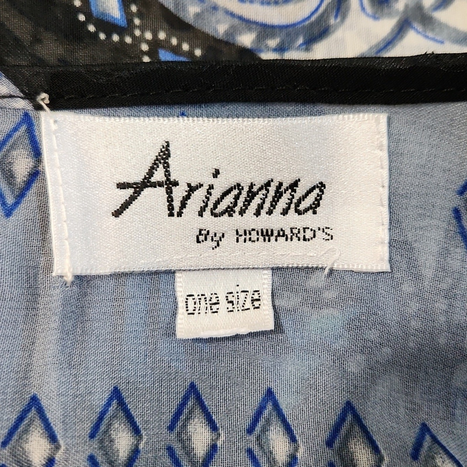 Arianna By Howards Multi-Colored Blouse OS Sheer Cold Shoulder Boho Abstract