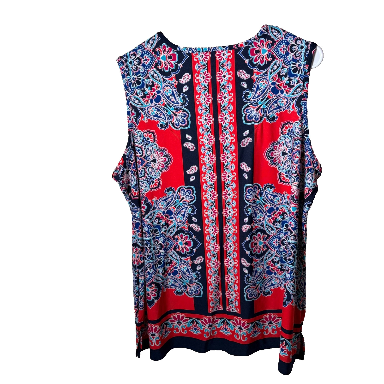Avenue Blouse Women’s 18/20 Round Neck Keyhole Sleeveless Floral Printed Shirt
