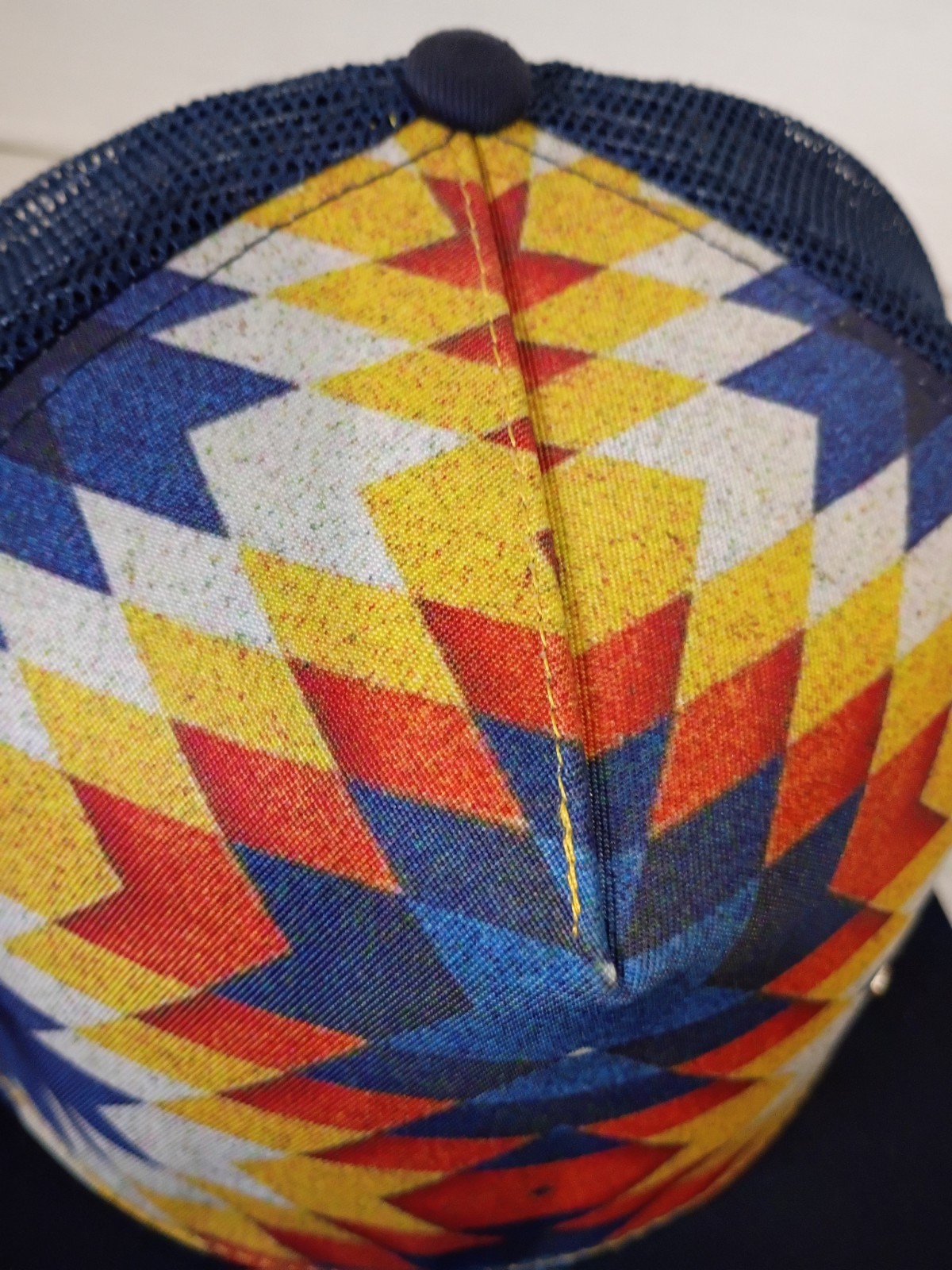 G&L Trucker Hat Santa Fe Positive Goods mesh snap-back blue red yellow adult