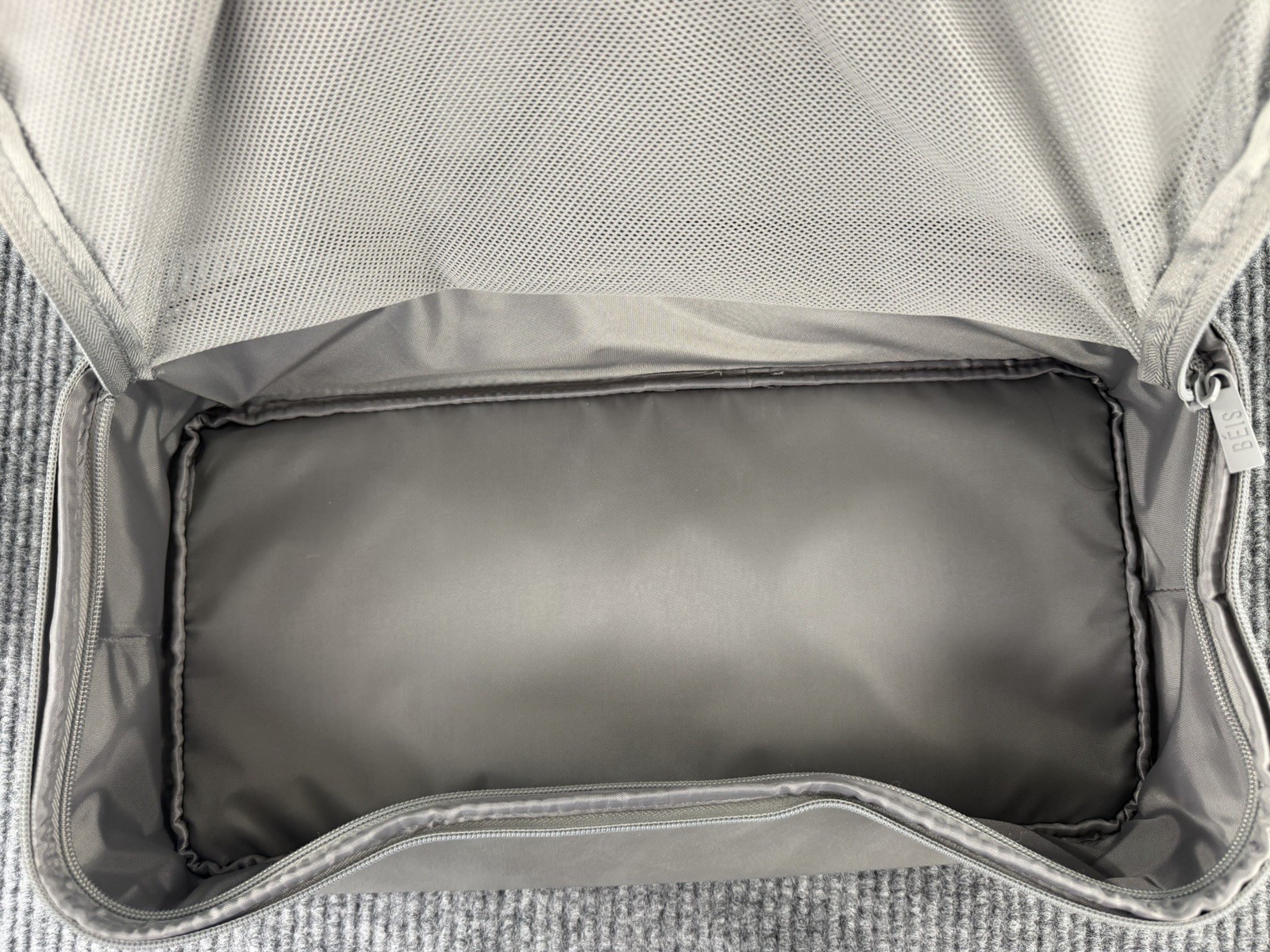 BEIS The Convertible Mini Weekender Travel Bag in Grey Excellent Condition