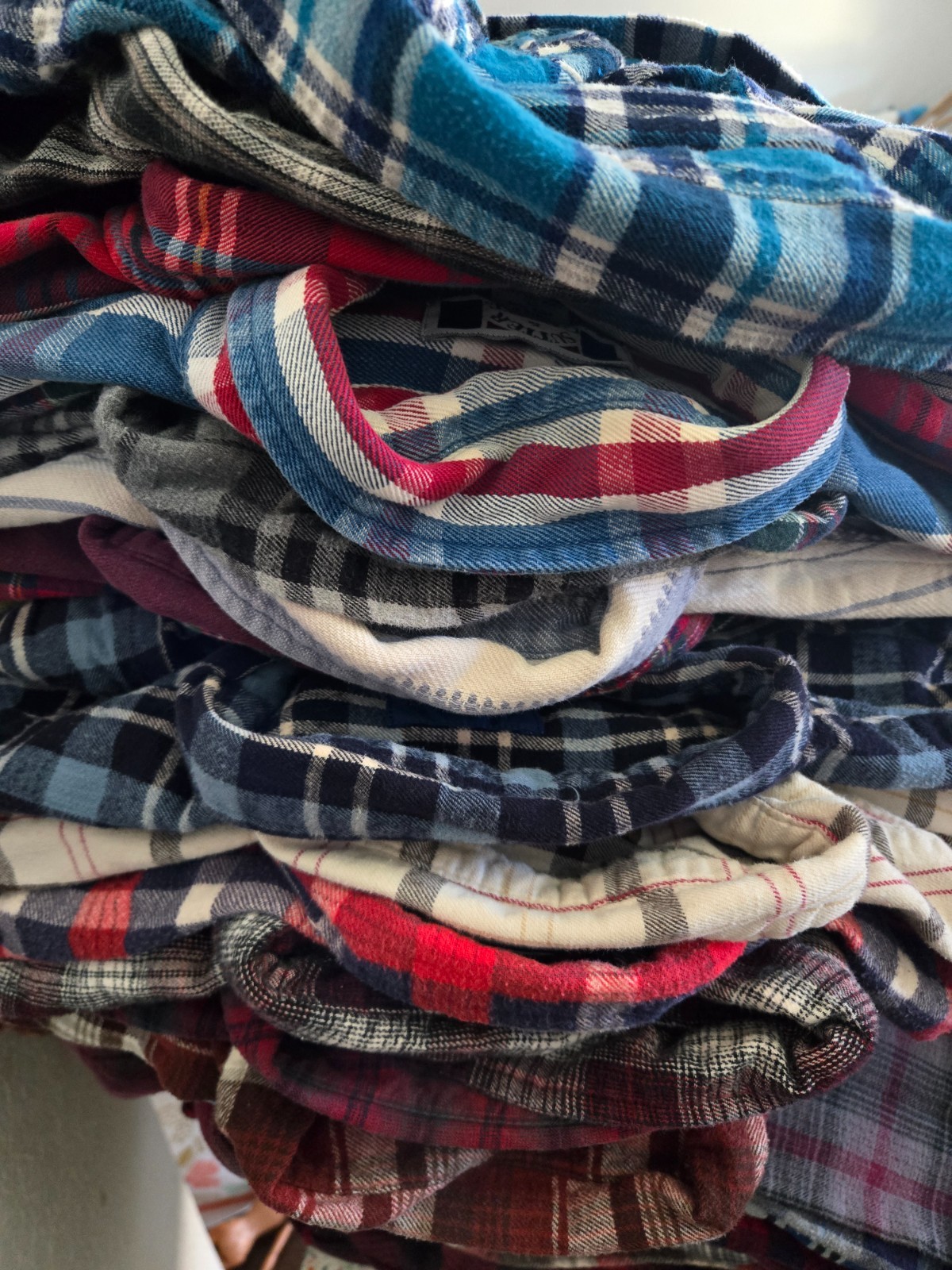 5 LOT Flannel Work Shirt Mens Outdoor Thermal Durable Multicolor Bulk Deal
