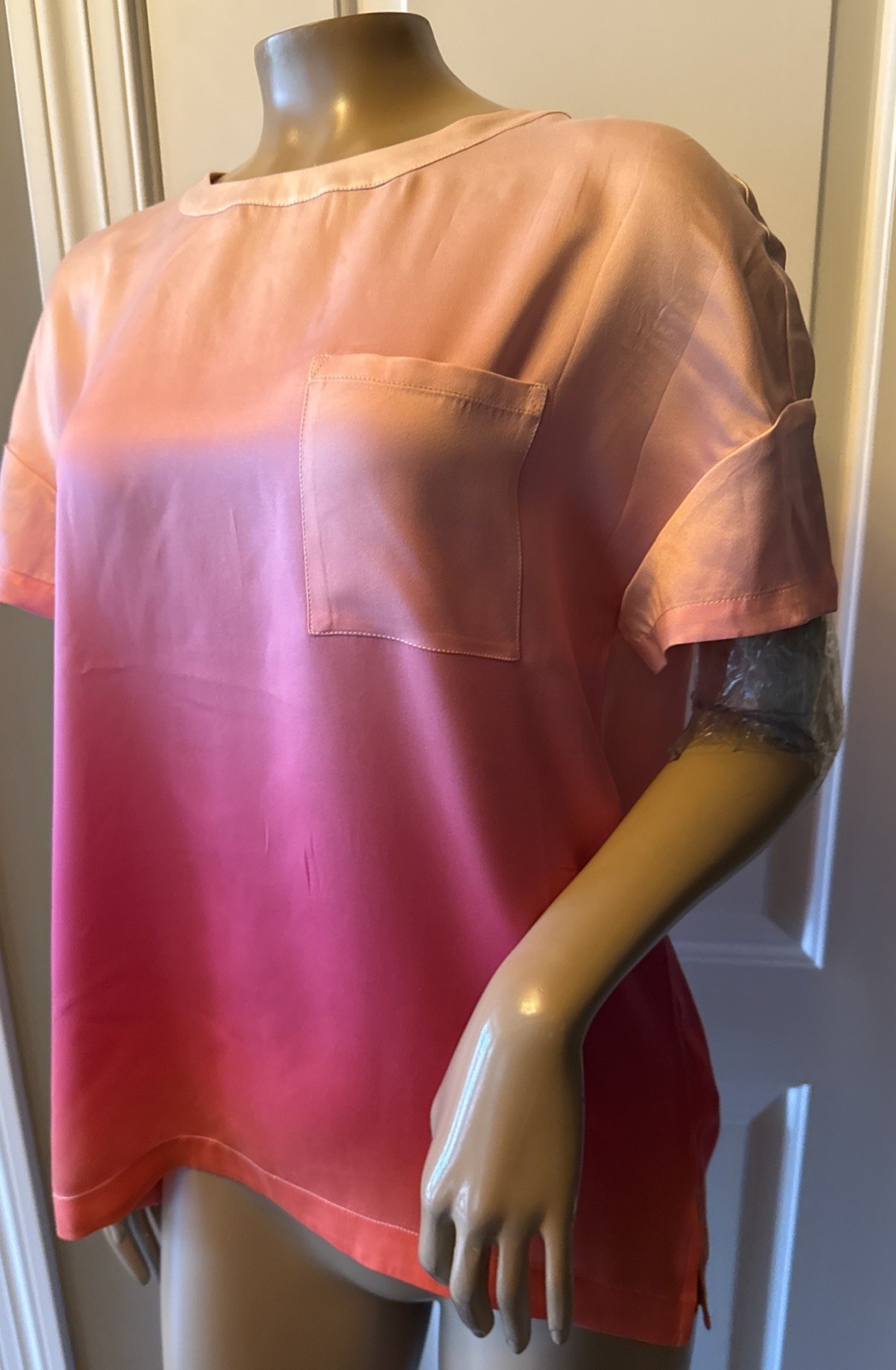 BADGLEY MISCHKA Ombre Mulberry Silk Blouse Women’s Size S Multi NWT