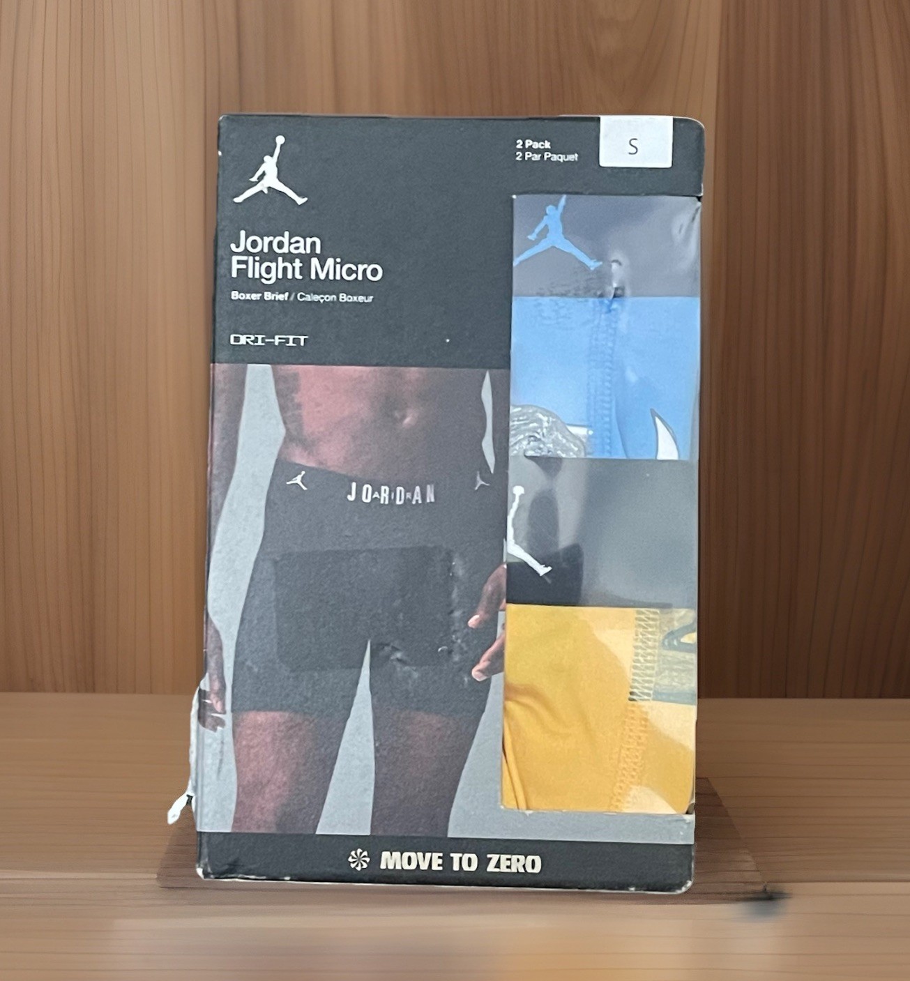 Jordan Flight Micro Dri-FIT Boxer Briefs Mens S 2 Pack Yellow Blue