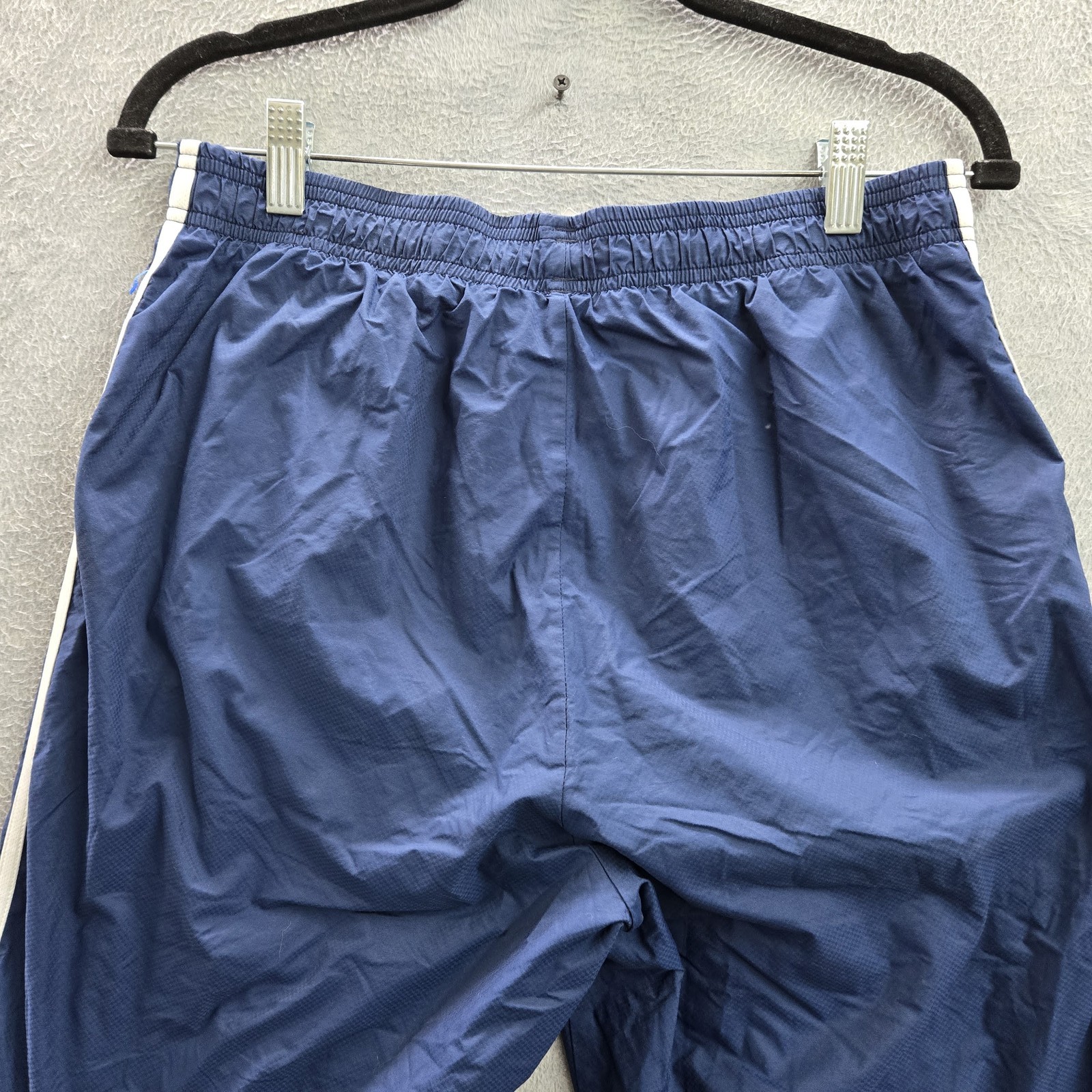 Adidas Men Activewear Pants M Blue Nylon Polyester Embroidered Track