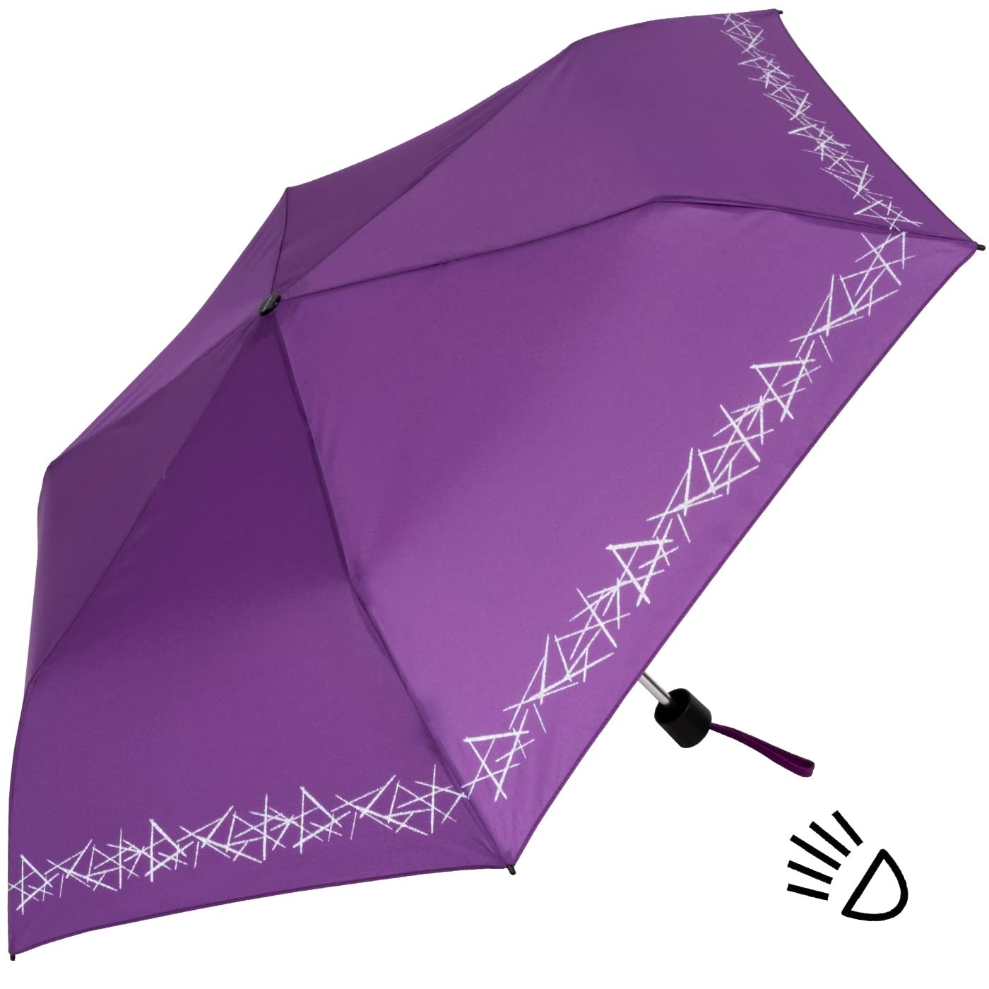 4Kids children’s pocket umbrella reflective with reflective trim purple