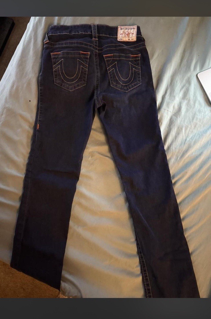 True Religion Women’s Dark Wash Blue Denim Skinny Jeans Low Rise 5-Pocket
