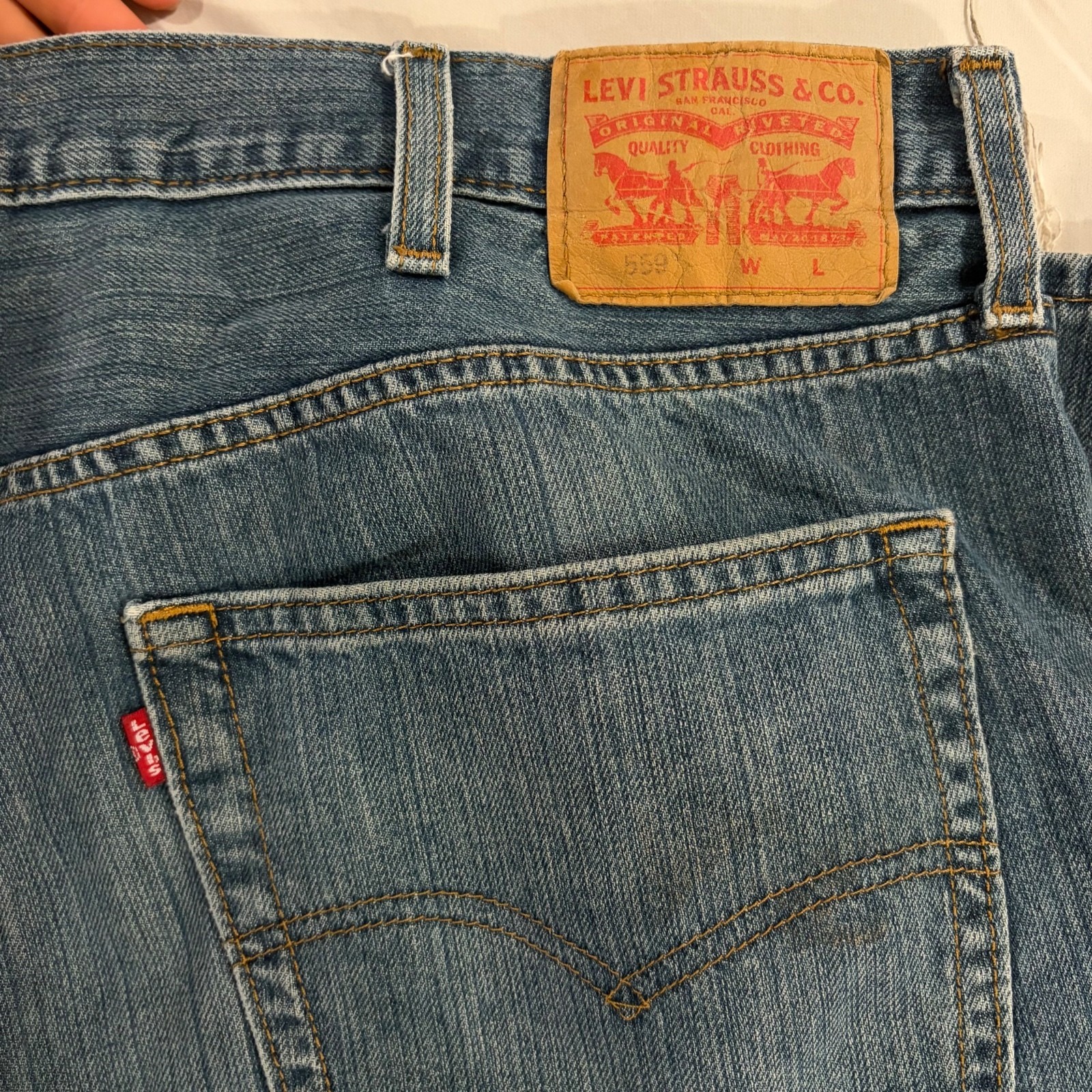 Levi’s 559 Relaxed Fit Men’s Jeans W44 L32 Light Blue Denim