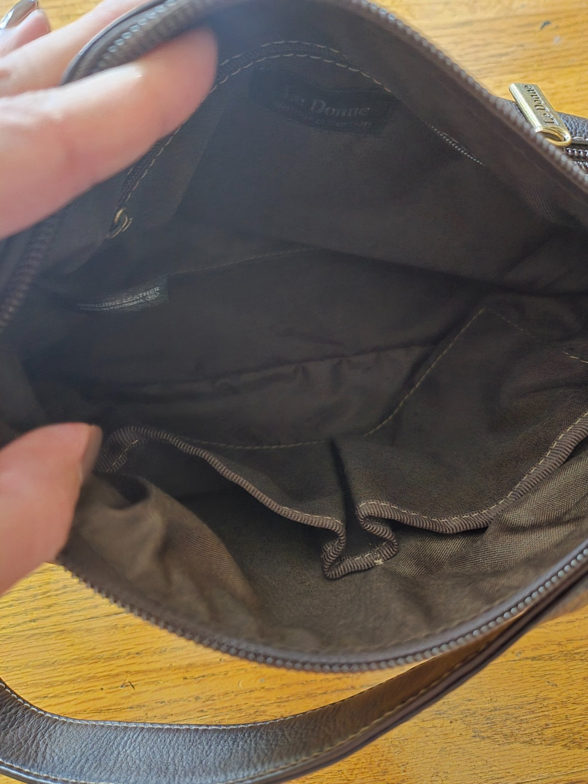 Vintage Le Donne Genuine Leather Chocolate Brown Shoulder Bag Purse
