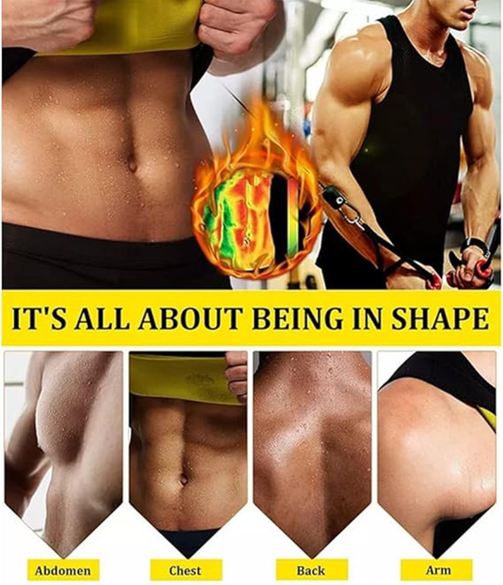 Men Gynecomastia Compression Tank Top Sauna Sweat Vest Fitness Body Shaper Belt