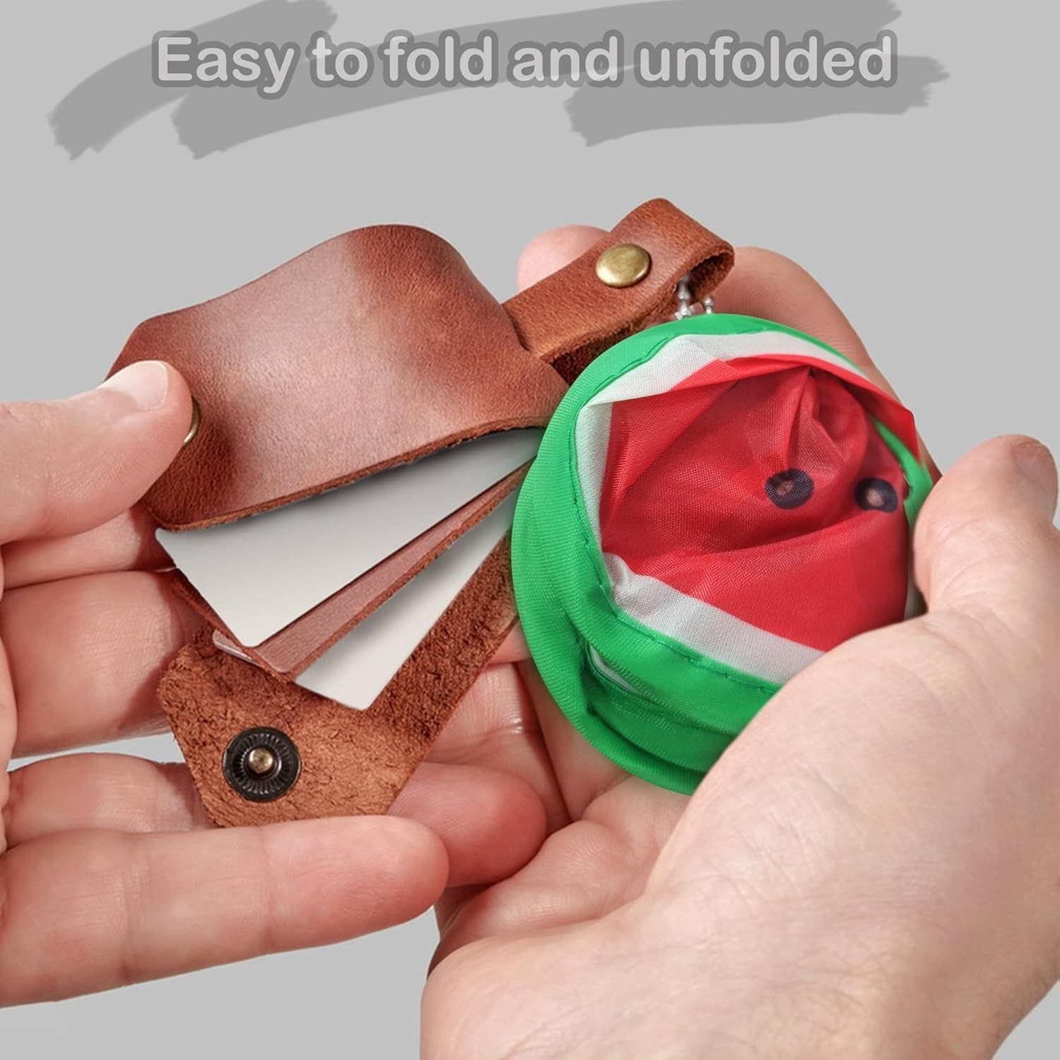 3 PCS Round Foldable Hand Fans, Fruit Style Handheld Folding Fan Portable Coolin