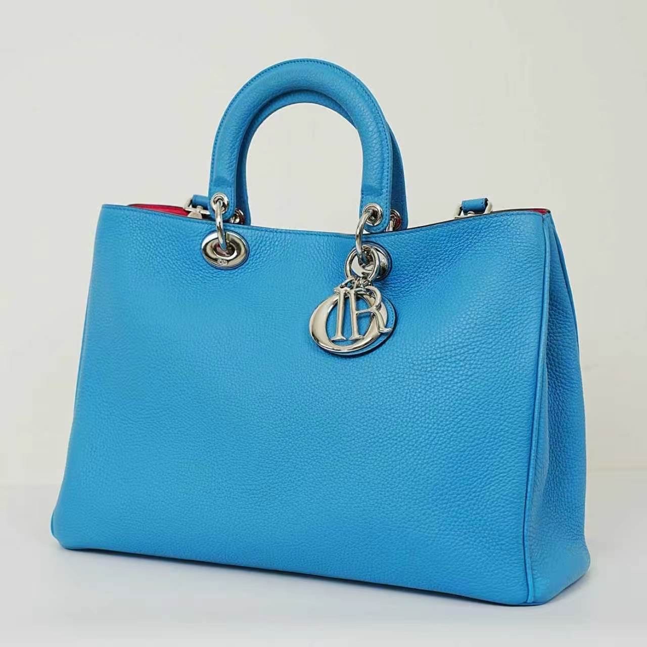 Dior Pre-Owned Authentic Satchel Blue Silver Free Tracked Shipping