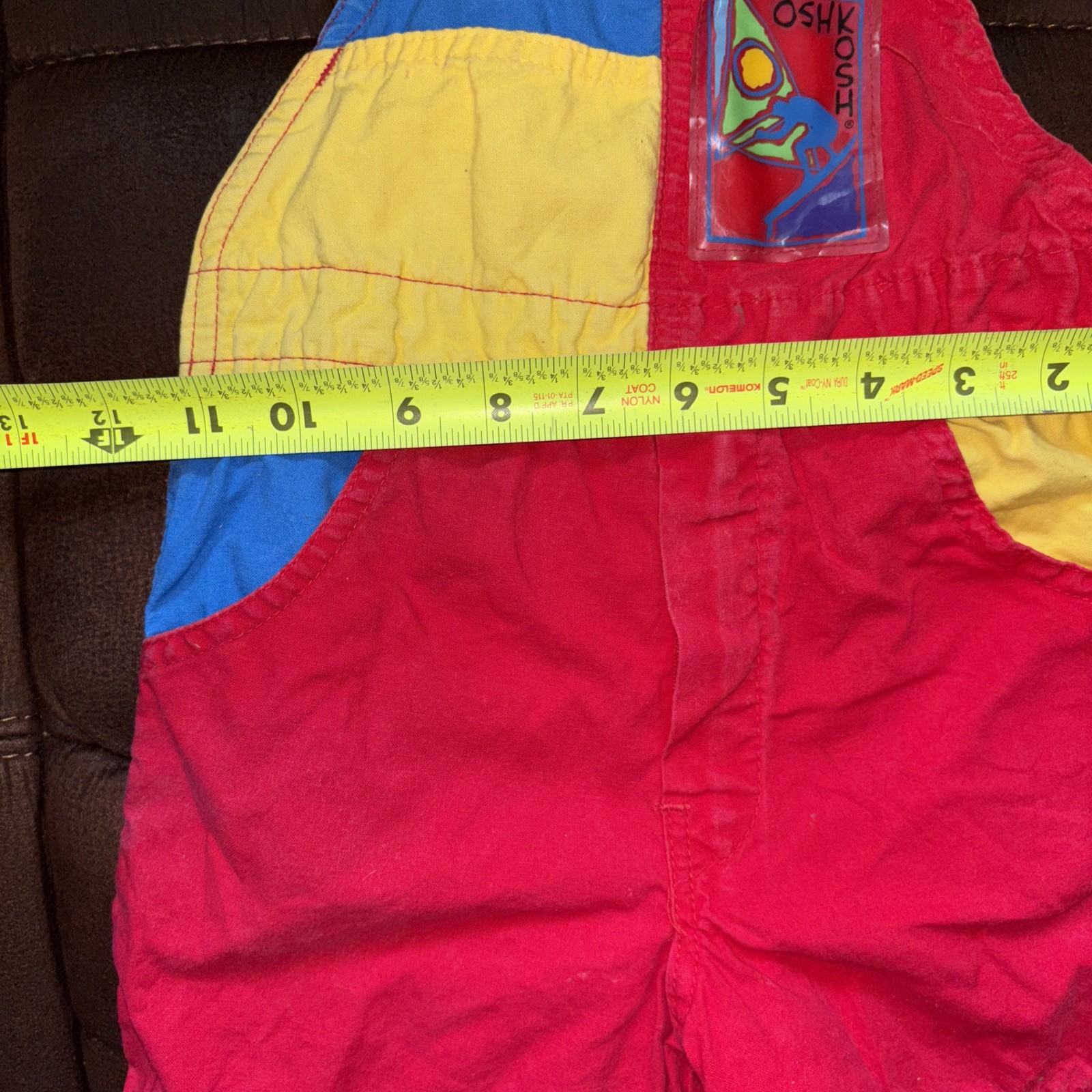 Vintage Oshkosh Overalls 4T Color Block Unique Design Construction Look
