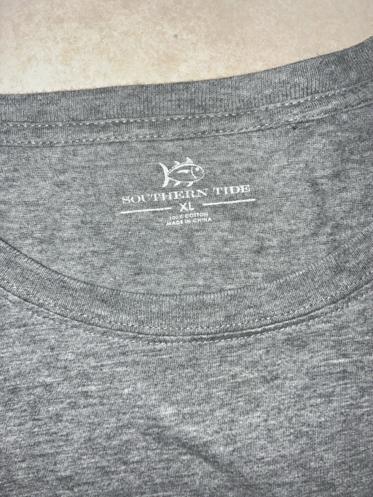 Southern Tide Original Skipjack Long Sleeve Graphic T-Shirt Mens XL Gray Cotton