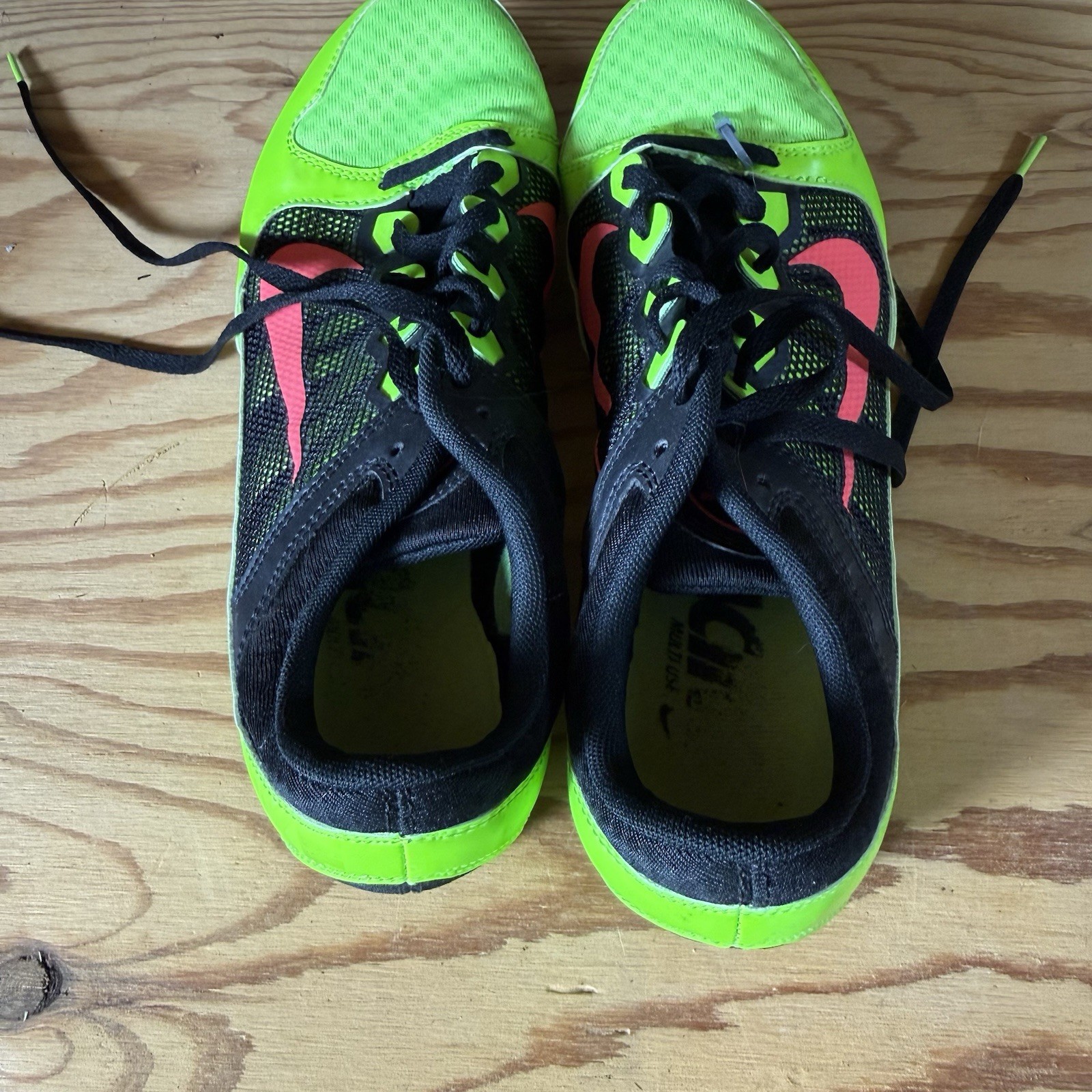 Nike Rival Mid Distance Racing Track Shoes Mens 10.5 Spikes Green &Black