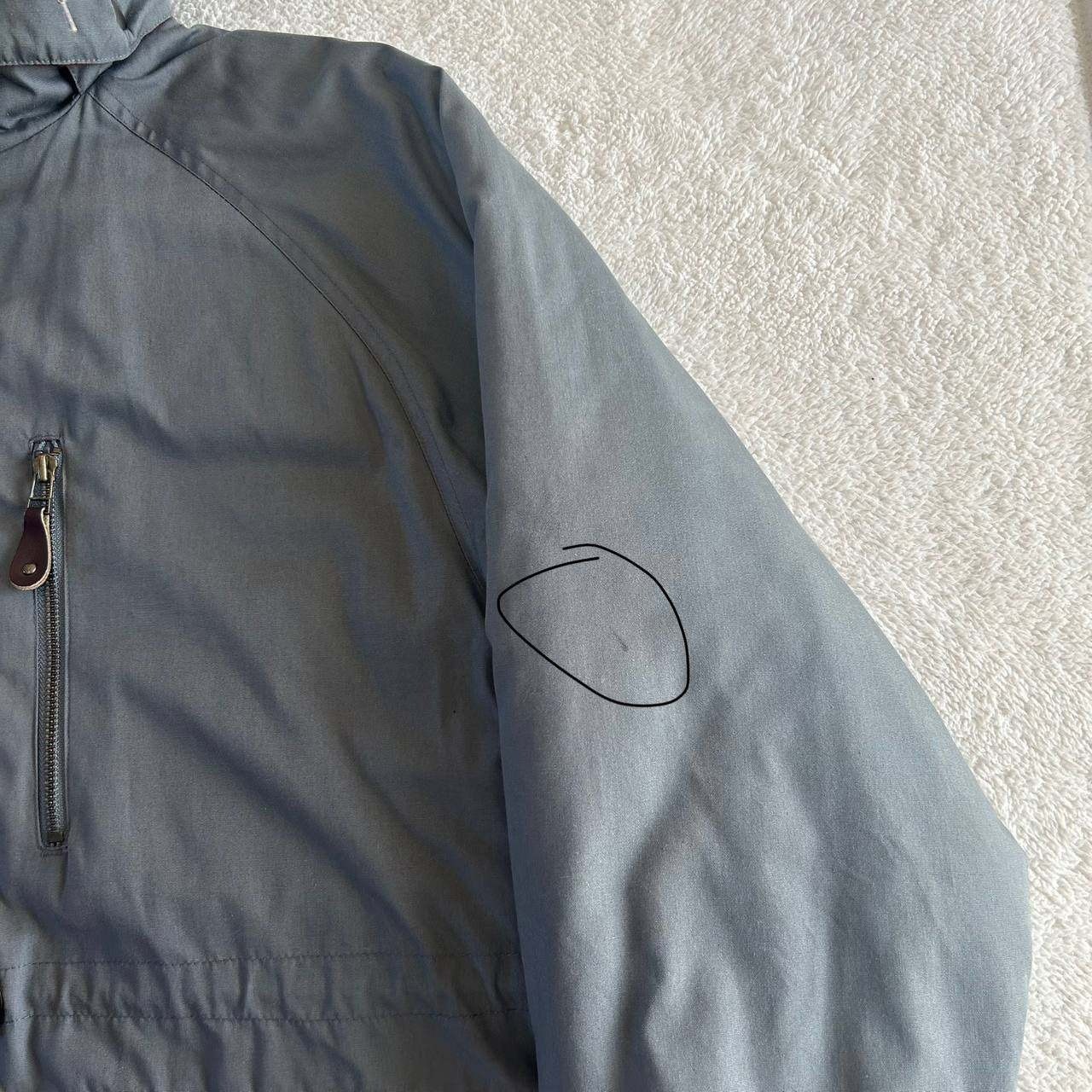 St Johns Bay Parka Chore Coat Size L Gray Flannel Lined Insulated Removable Hood