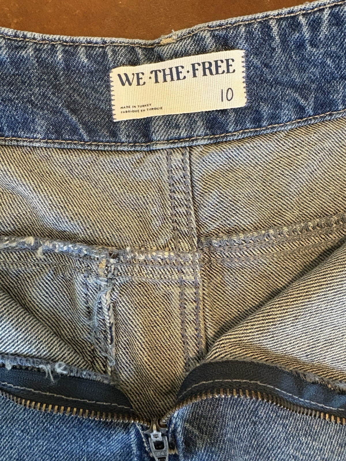 NWT Free People Denim Wrap Skort Size 10 Fray Hem Raw Hem