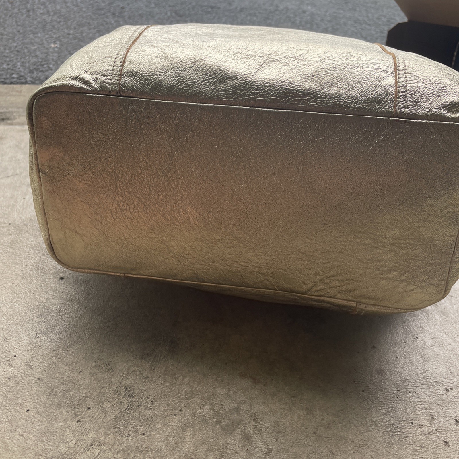 See By Chloe Gold Metallic Leather Large Hobo Shoulder Bag Rock Glam Y2K