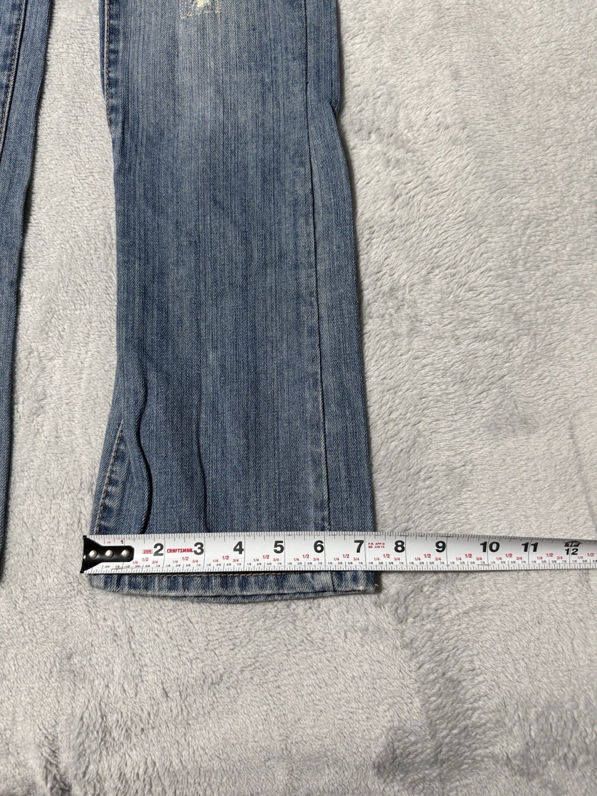 Amethyst Jeans Womens 9 Blue Bootcut Low Rise Medium Wash Distressed Style 30×31