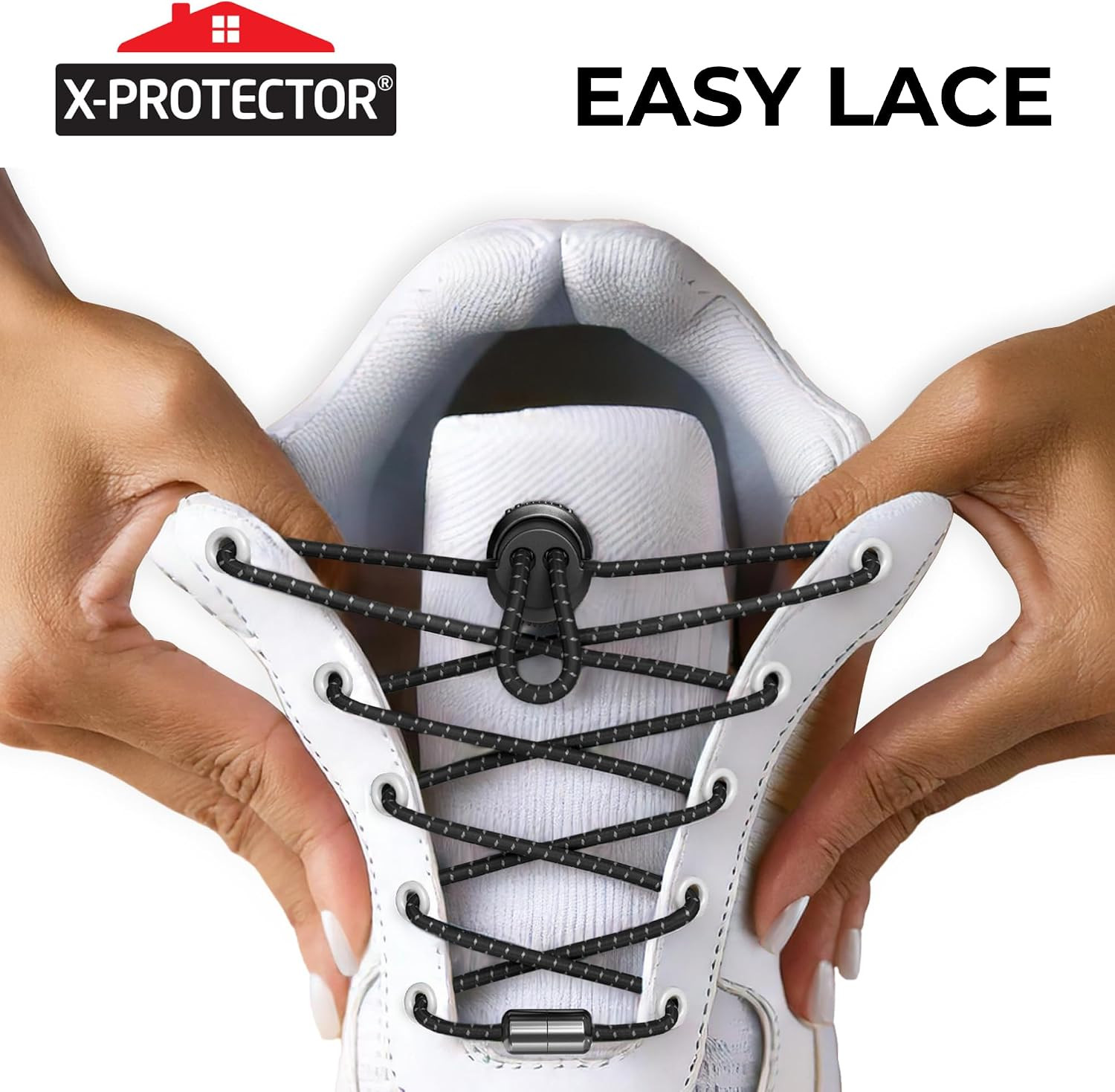 X-Protector Elastic No Tie Shoe Laces – Reflective Shoe Laces for Sneakers with