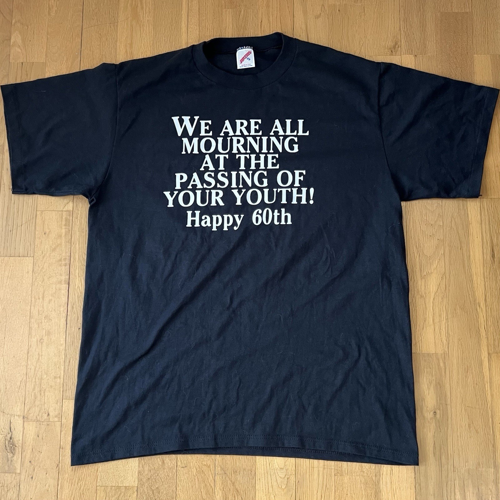 1990s Vintage 60th Birthday Shirt XL – Passing Youth Jerzees Single Stitch 👴🏼